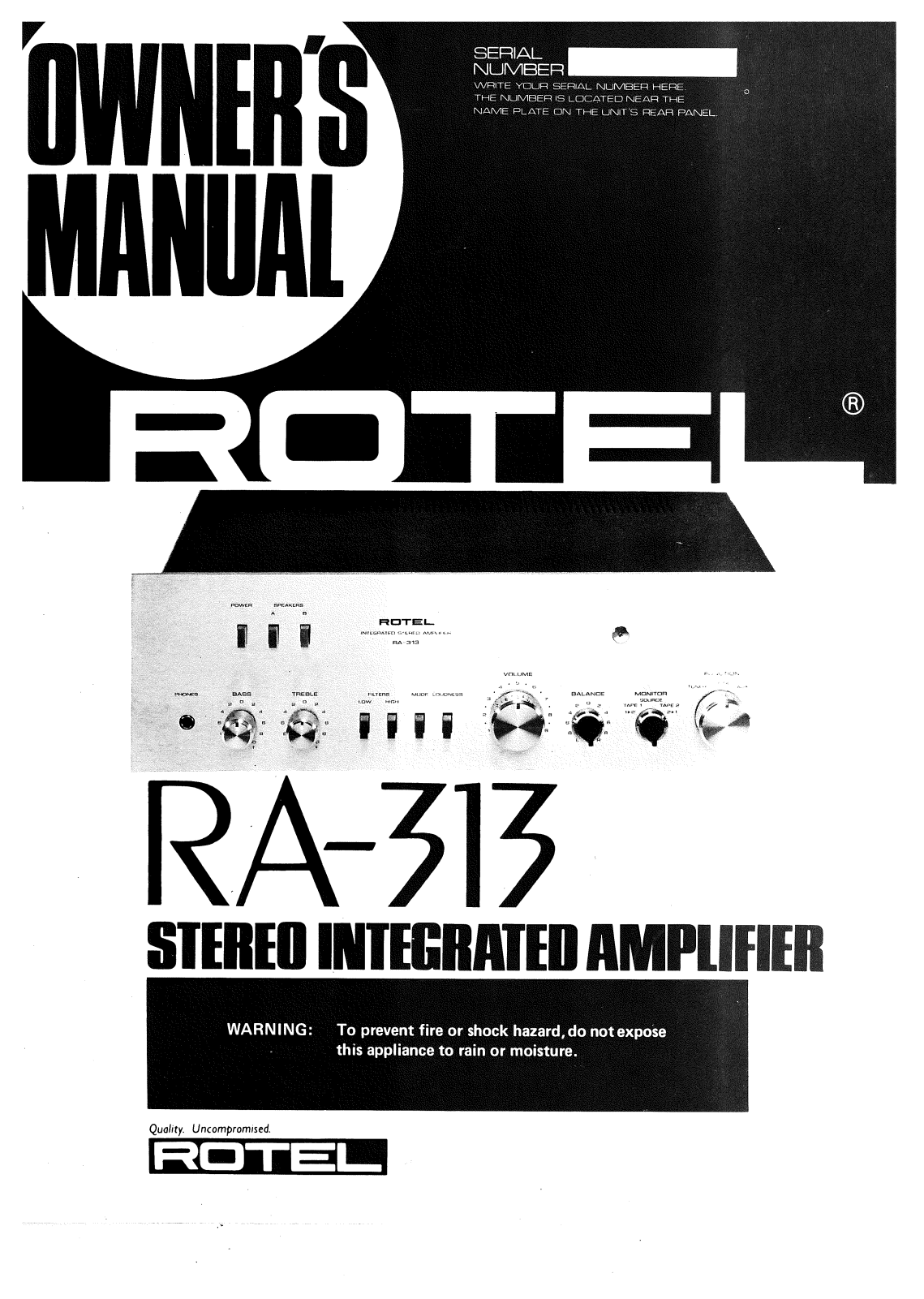 Rotel RA-313 User Manual