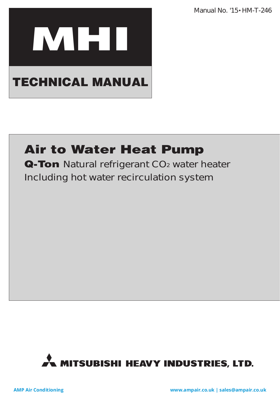 Mitsubishi Heavy Industries ESA30E-25 Technical Manual