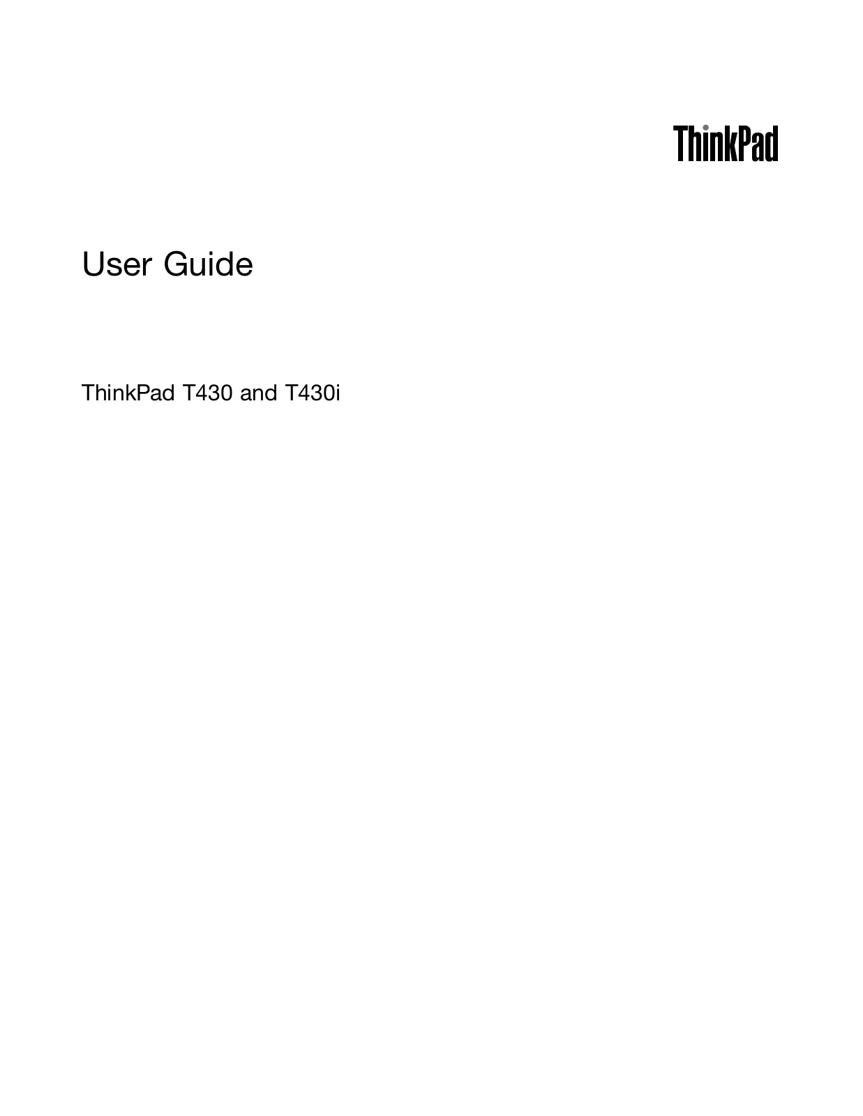 ThinkPad T430, T430I User Manual