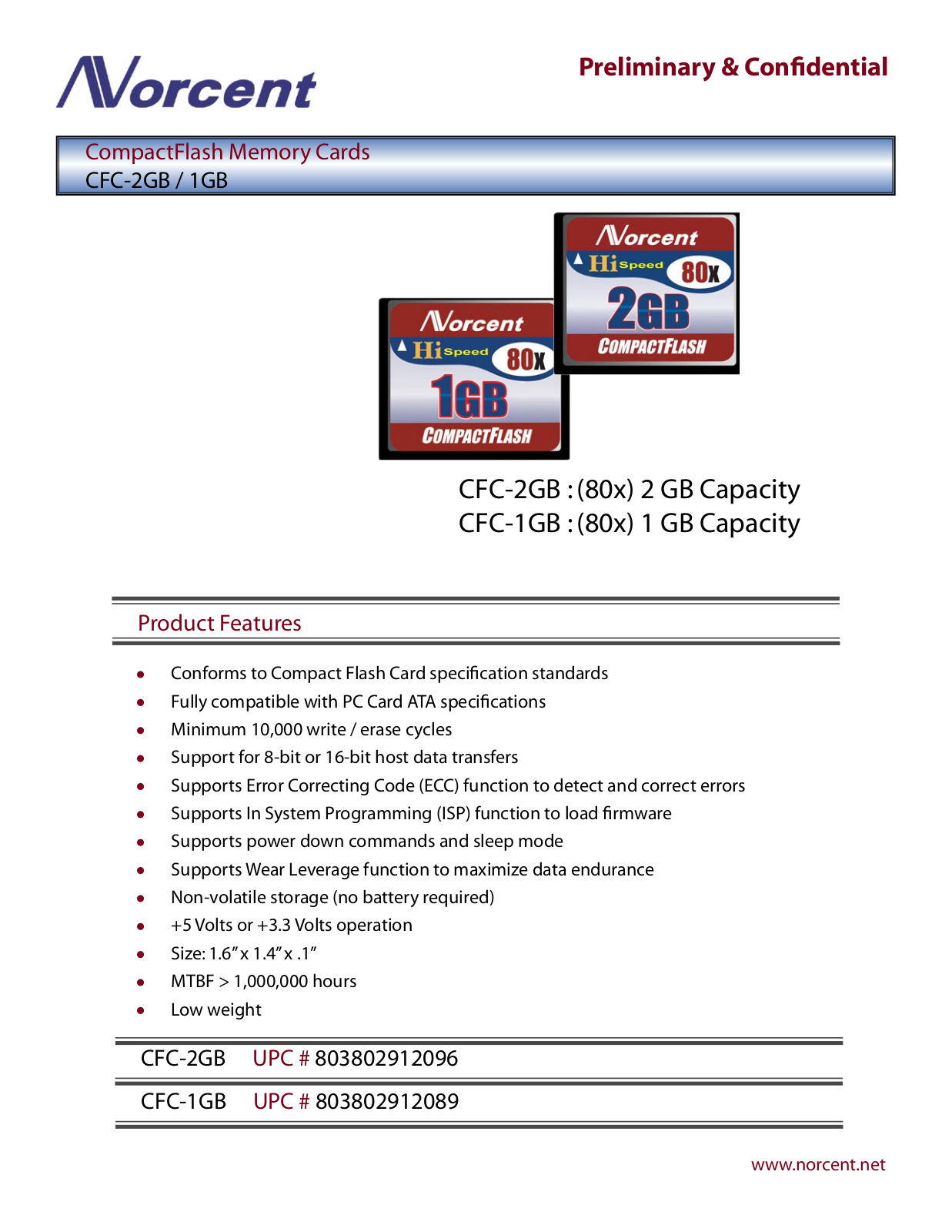 Norcent Technologies CFC-2GB, CFC - 1GB User Manual - ManualMachine.com
