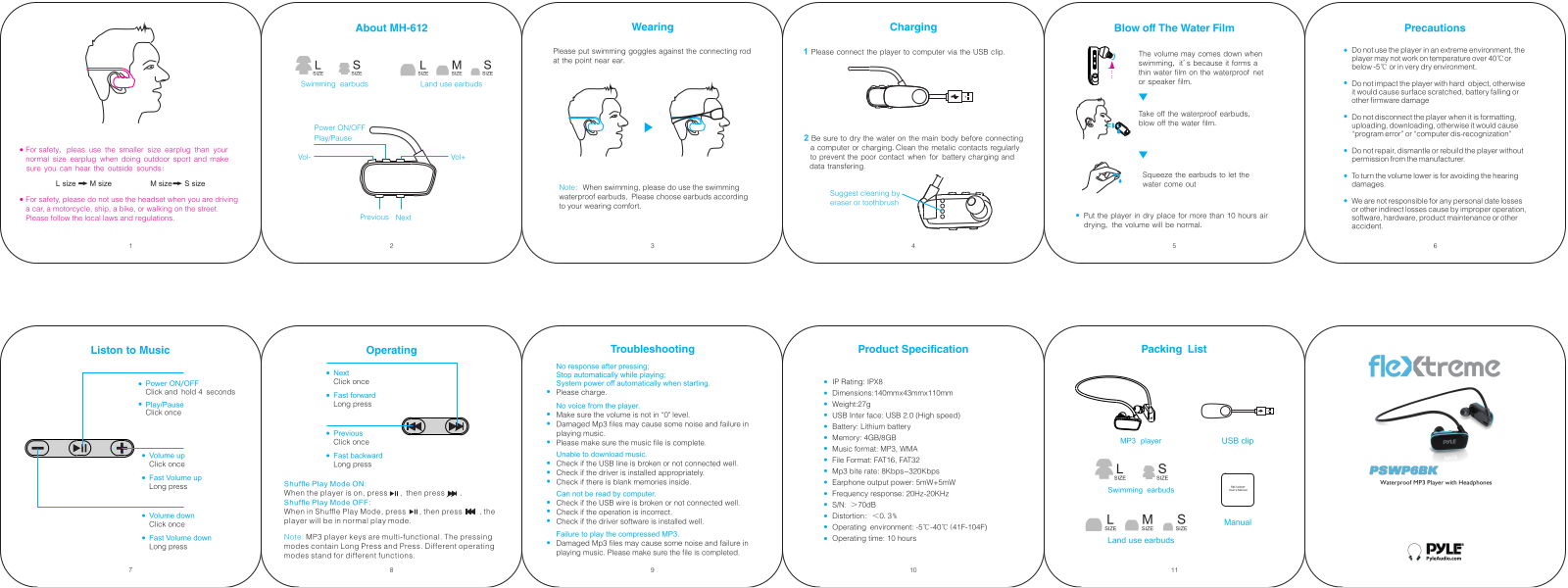 Pyle Audio PS-WP6 BK User's Manual