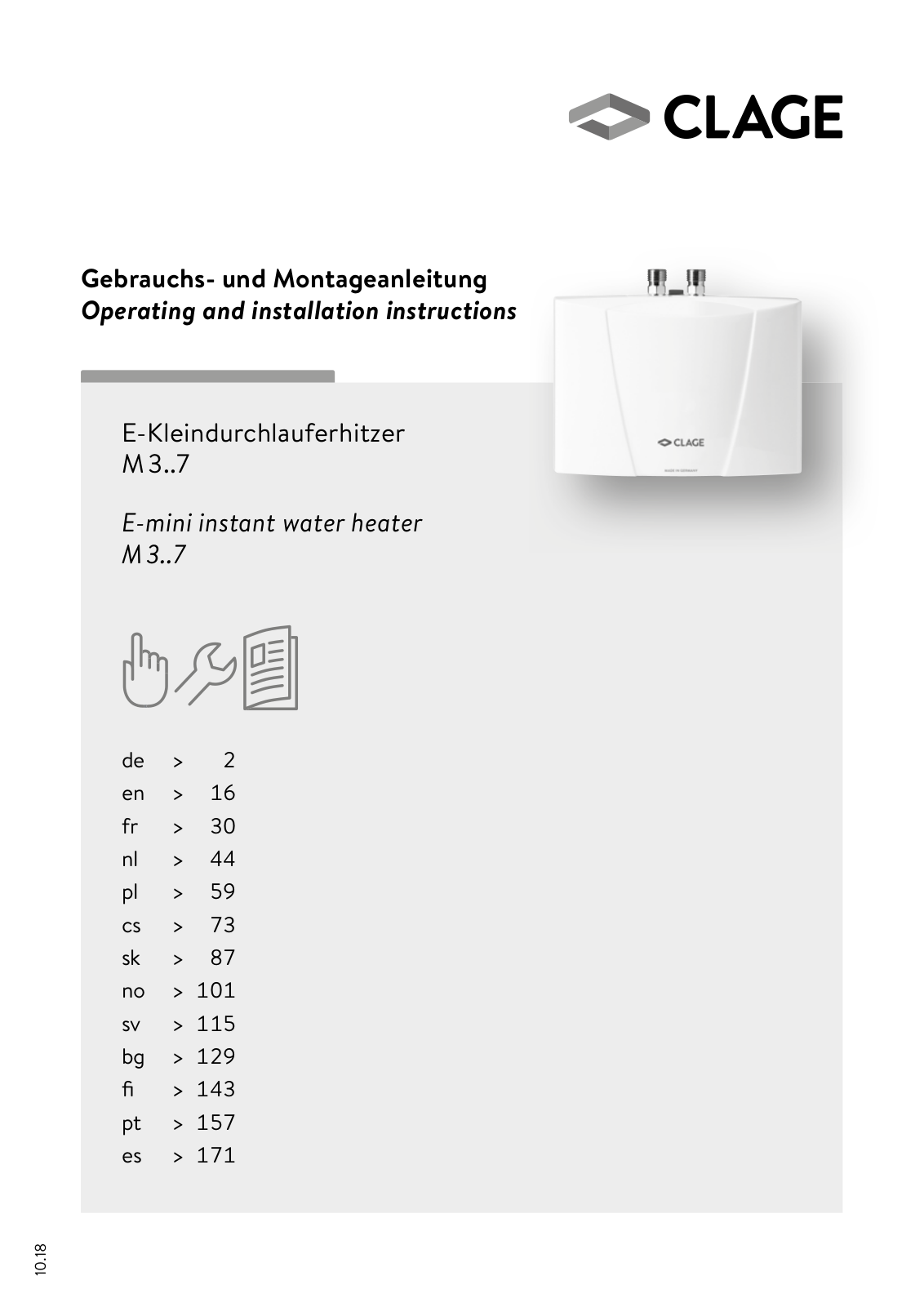 Clage M3, M4, M6, M7 Service Manual