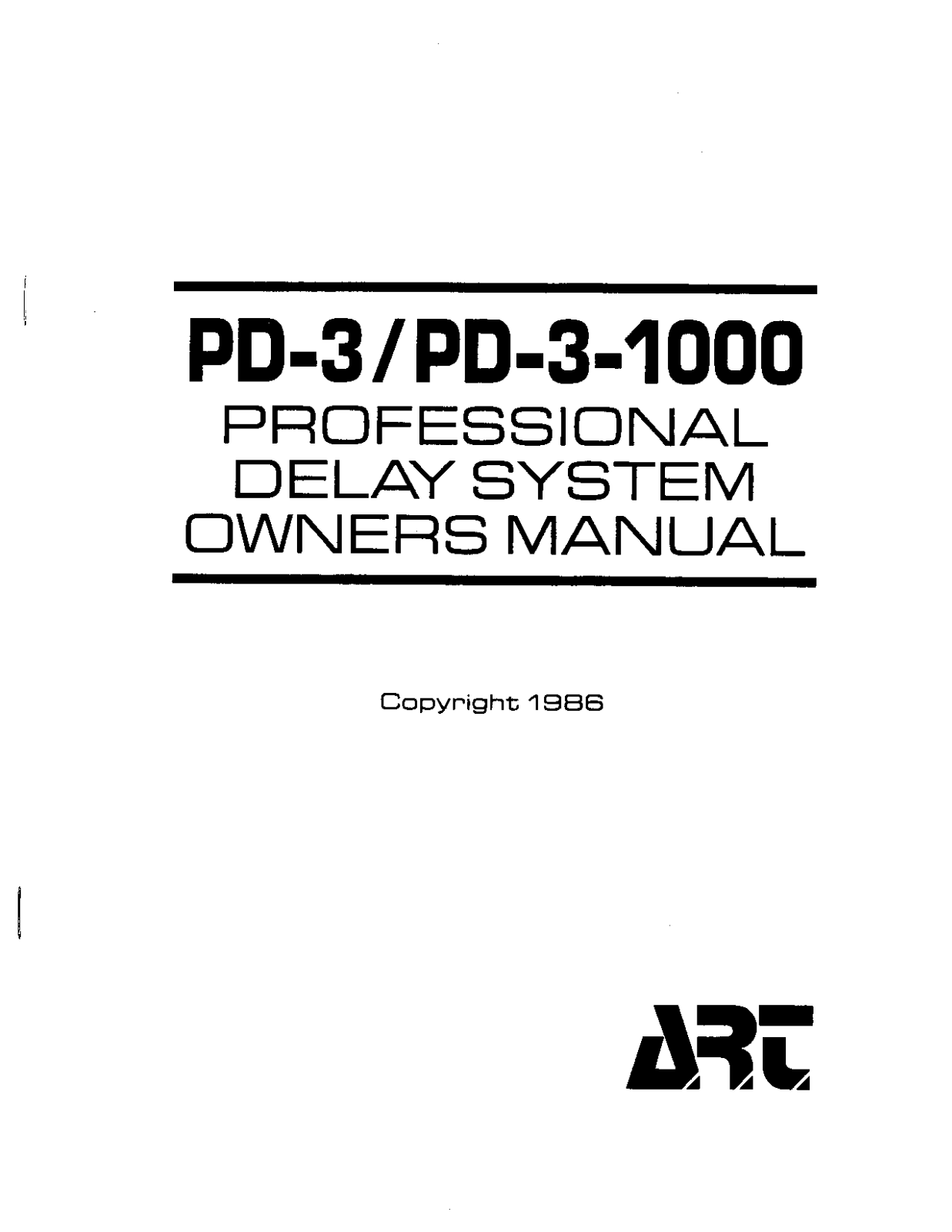 ART PD-3 User Manual