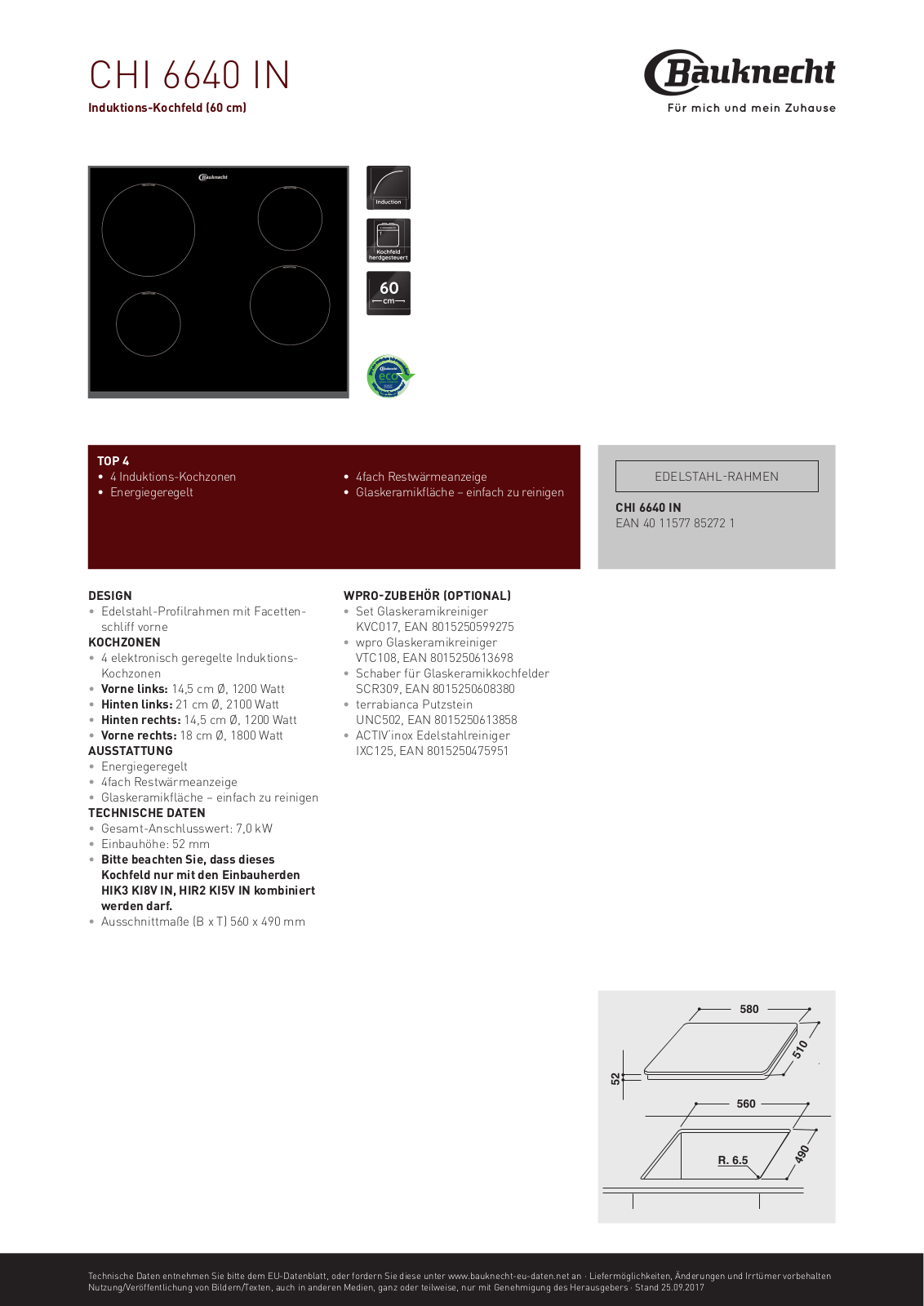 Bauknecht CHI 6640 IN User Manual