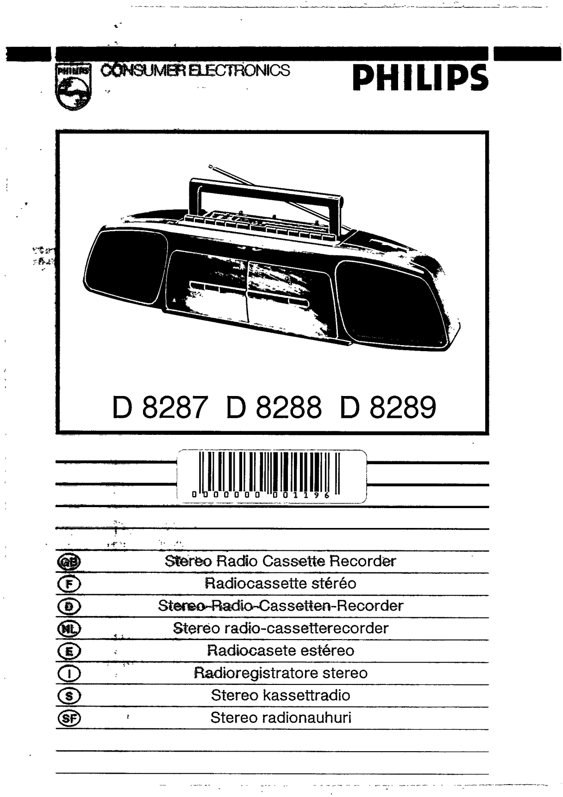 Philips D8288, D8287 User Manual