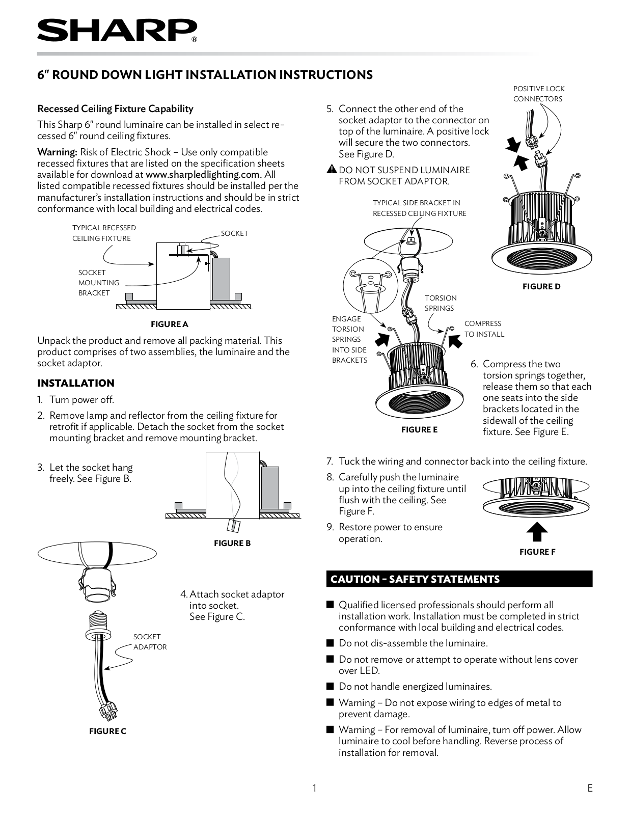 Sharp DLDR6BD14AWE, DLDR6BD14AWG, DLDR6BD14KKE, DLDR6BD14KKG, DLDR6BD14KWE Installation Manual