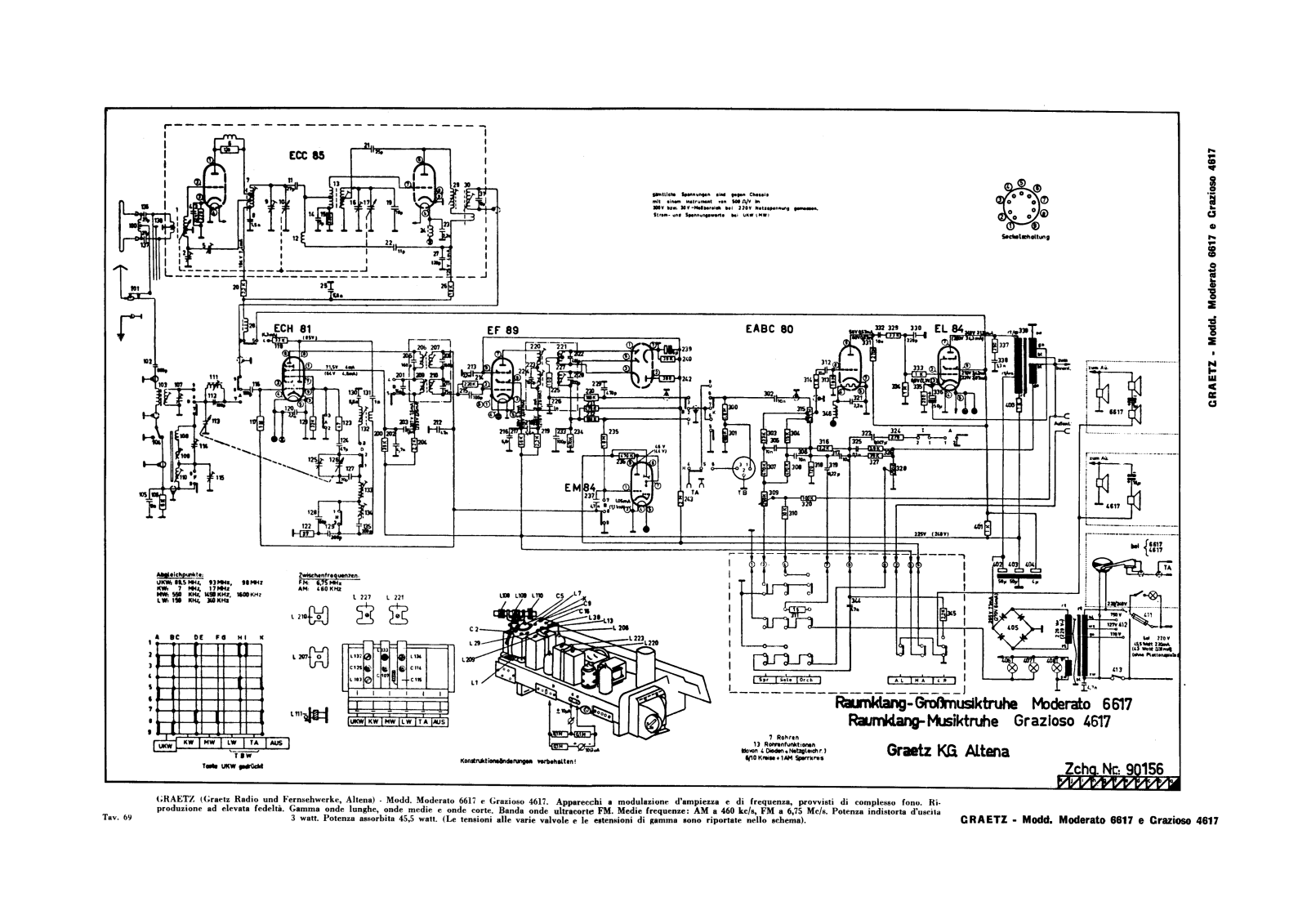 Graetz moderato 6617, grazioso 4617 schematic