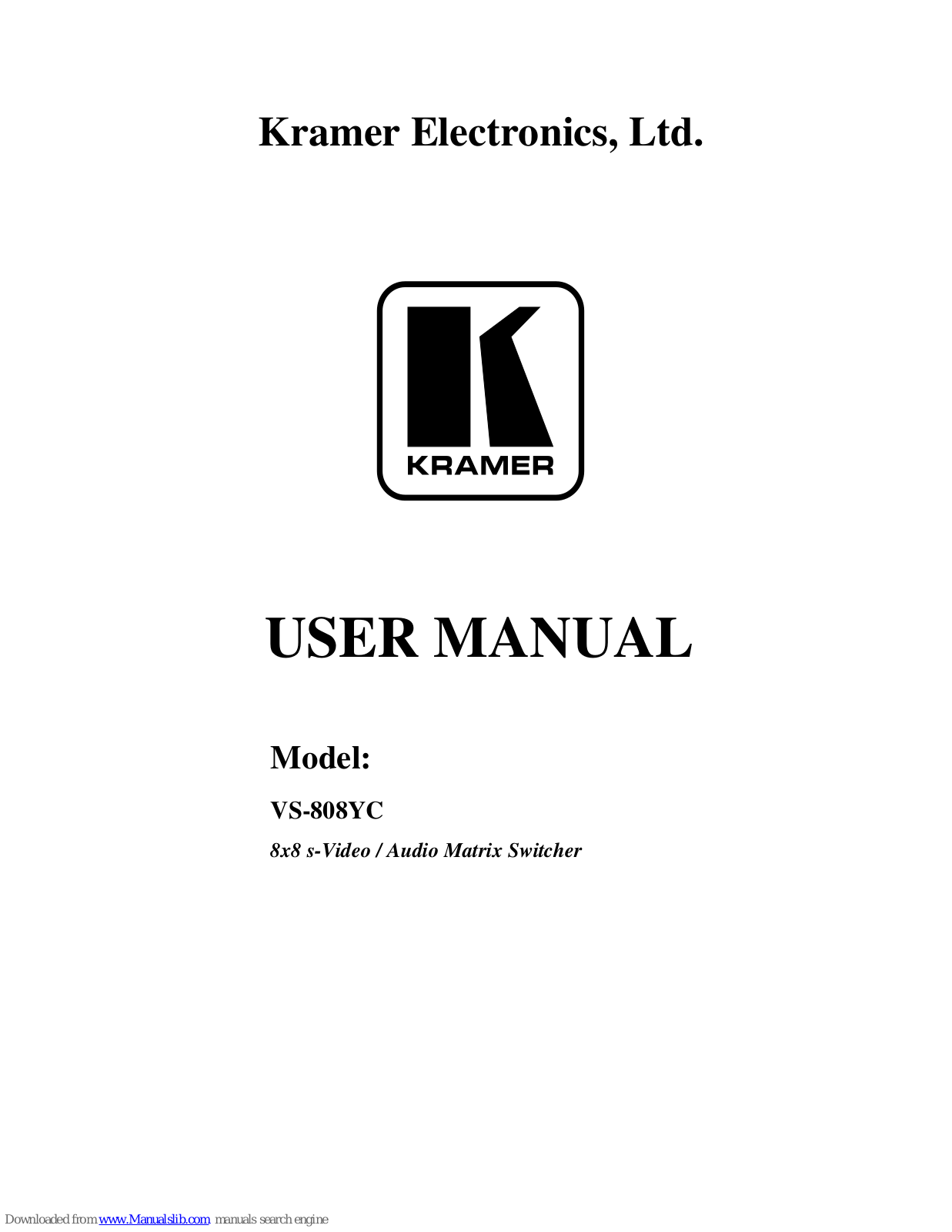 Kramer VS-808YC User Manual