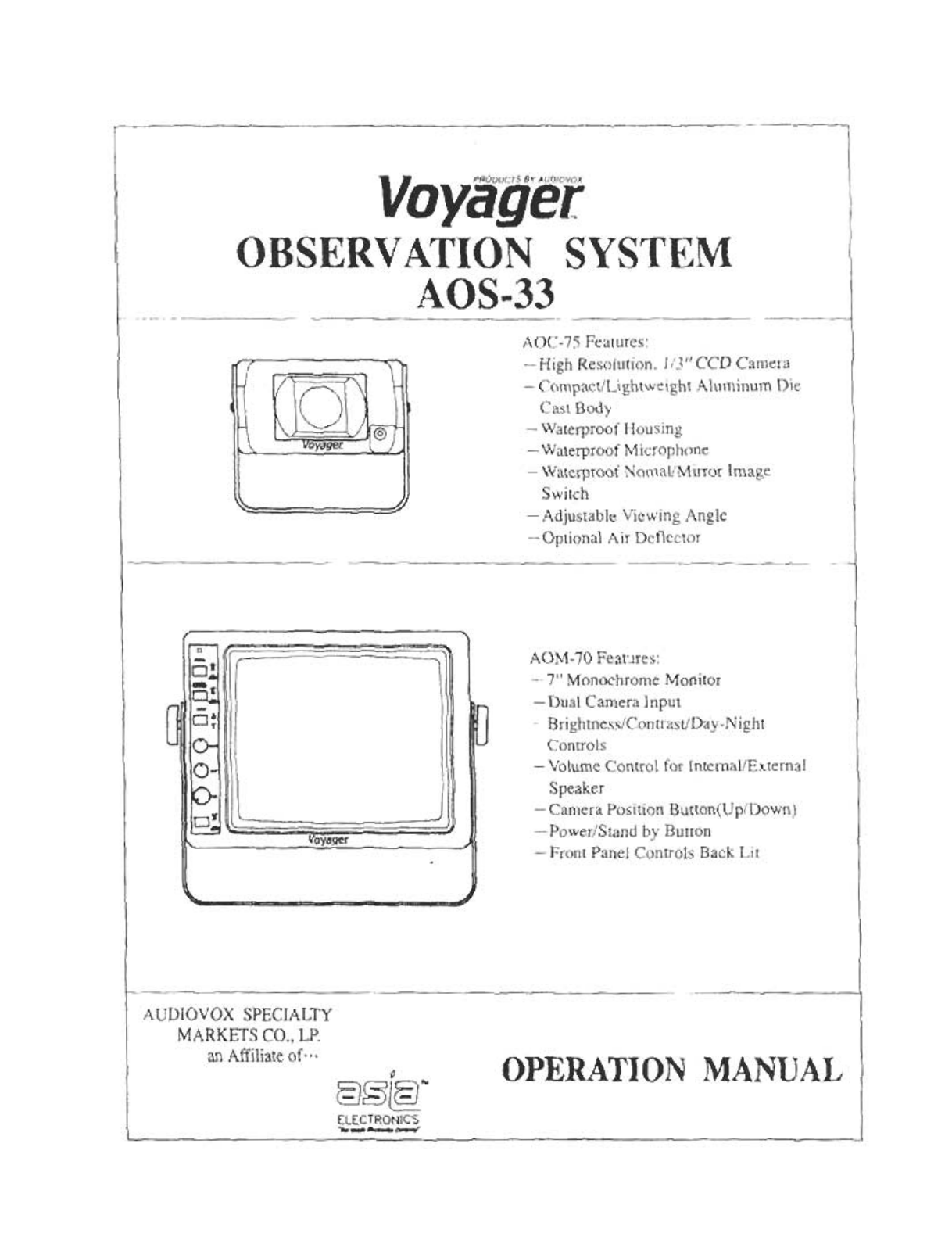 ASA Electronics AOS-33 User Manual - ManualMachine.com
