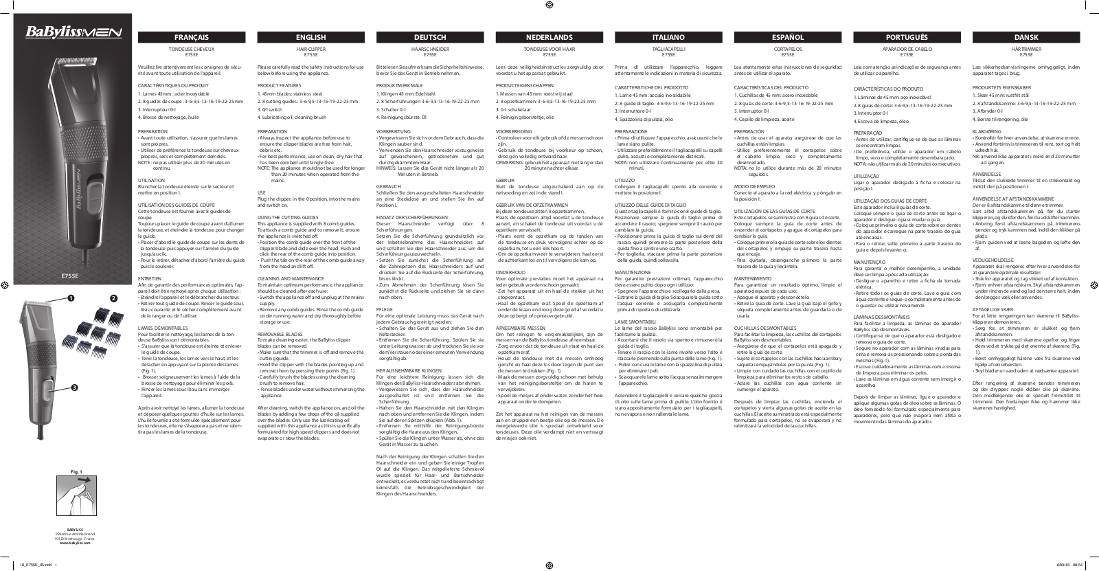 BABYLISS E755E User Manual