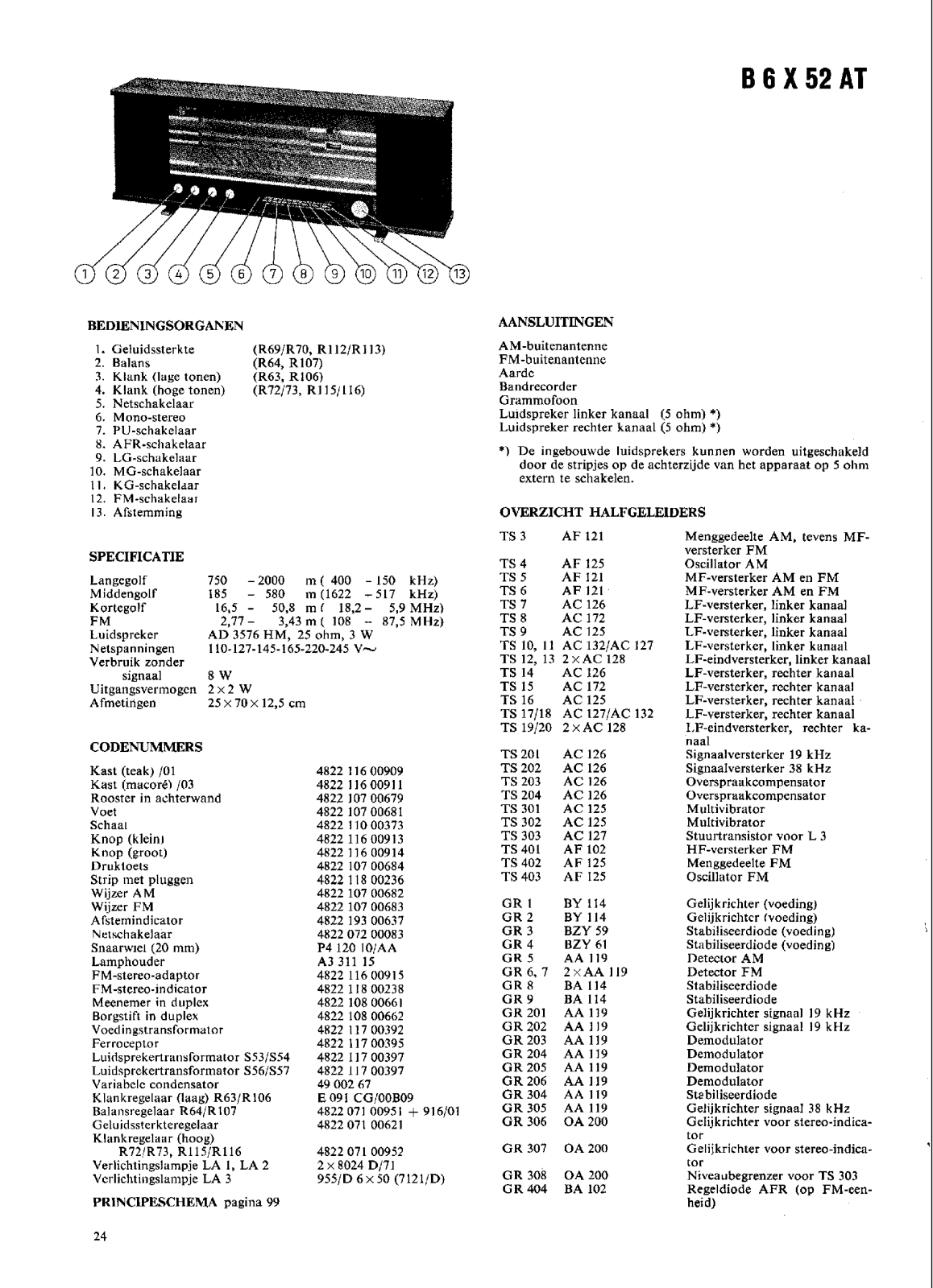 Philips B-6-X-52-AT Service Manual