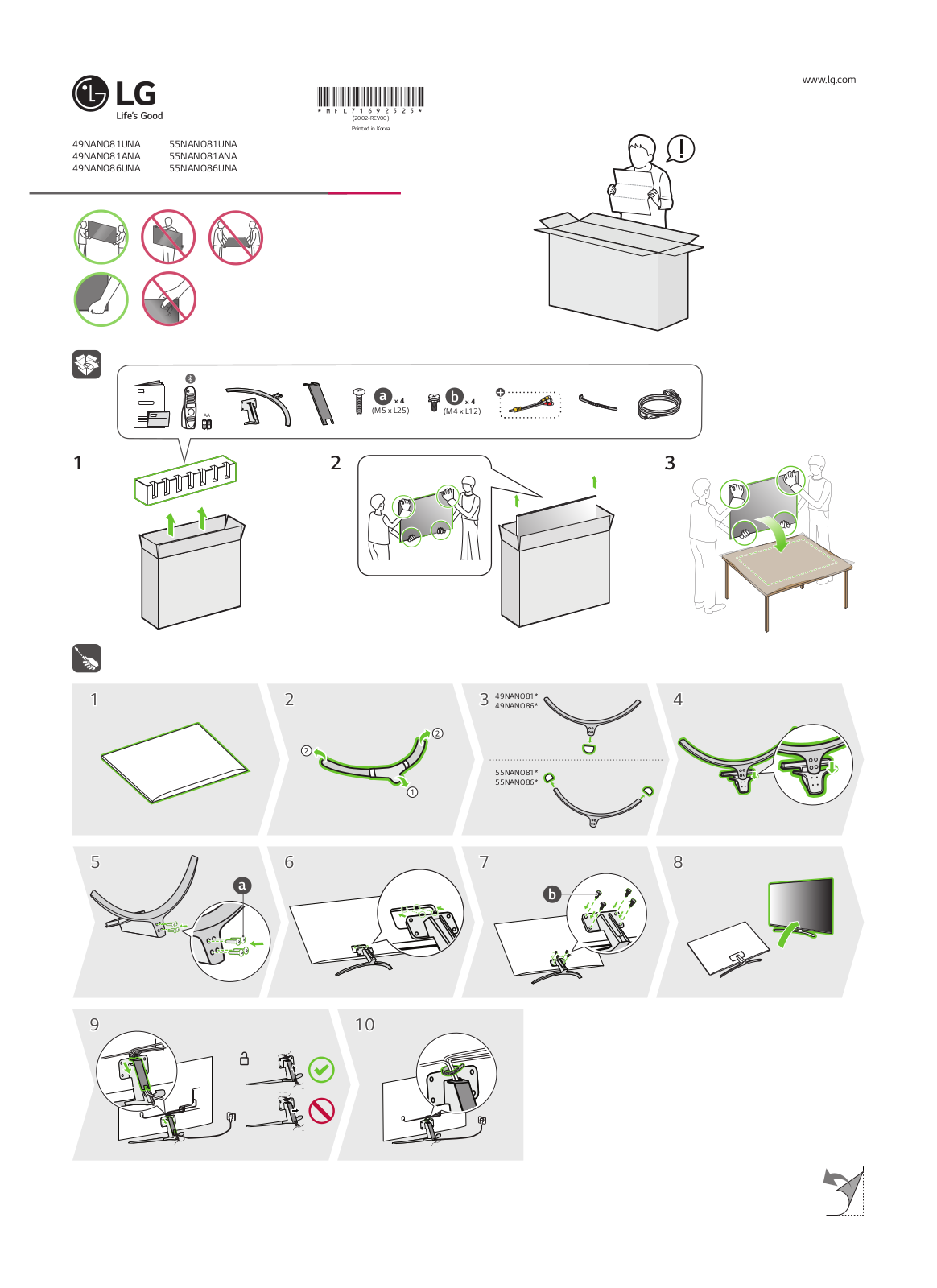 LG 49NANO81UNA QUICK SETUP GUIDE