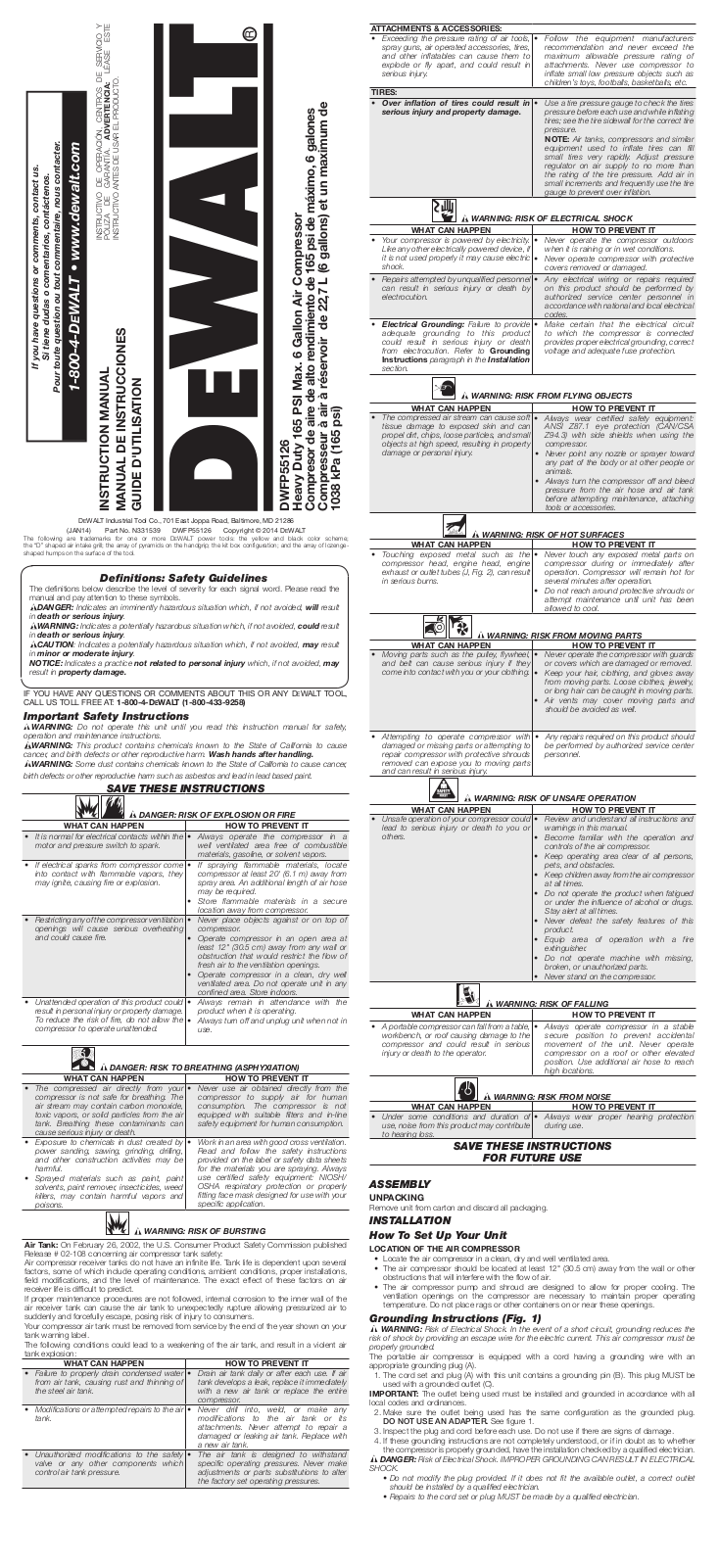 DeWalt DWFP55126 User Manual