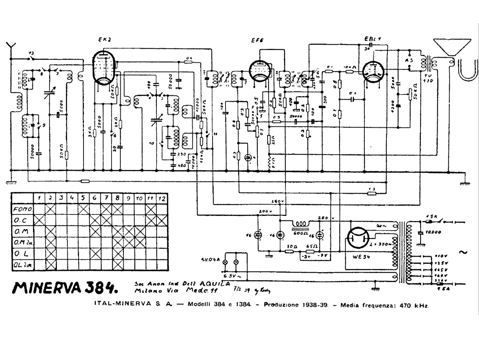 Minerva 384, 1384 schematic