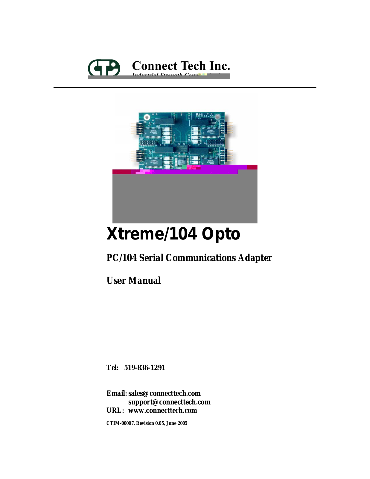 Connect Tech Xtreme/104 Opto User Manual