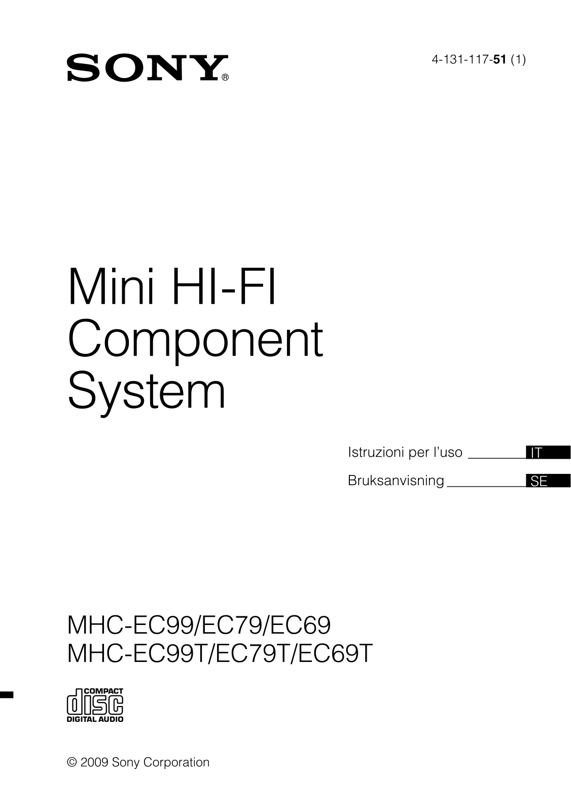 Sony MHC-EC69, MHC-EC79, MHC-EC99 User Manual