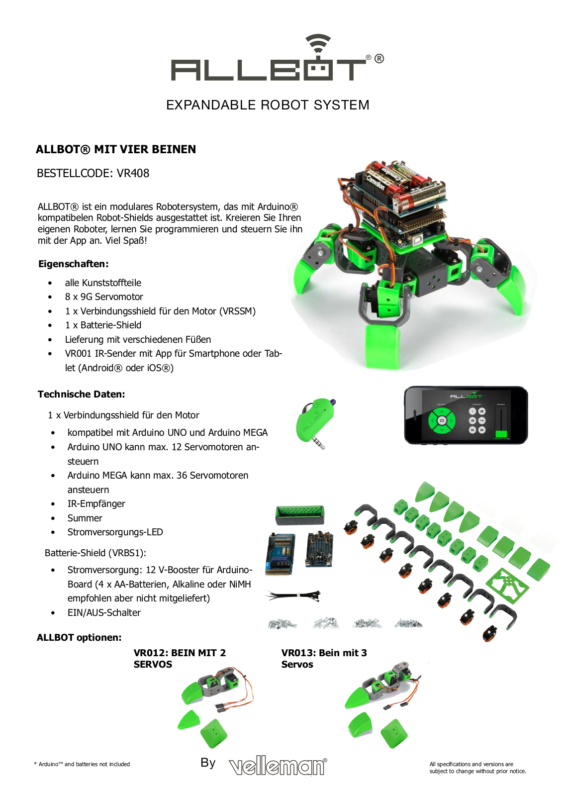 Velleman VR408 Infoblatt