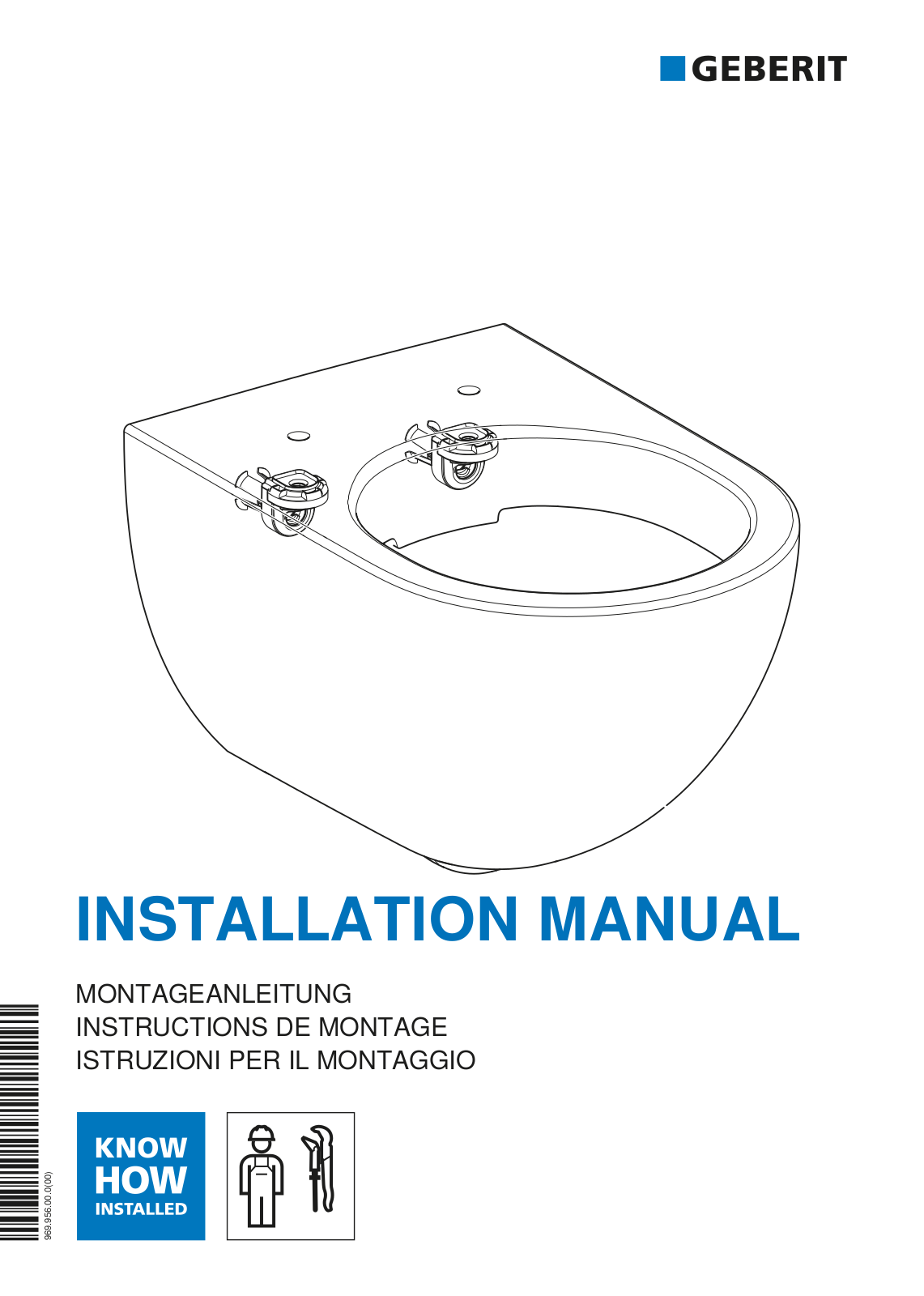 Geberit 500.500.01.1, 500.510.01.1 INSTALLATION MANUAL