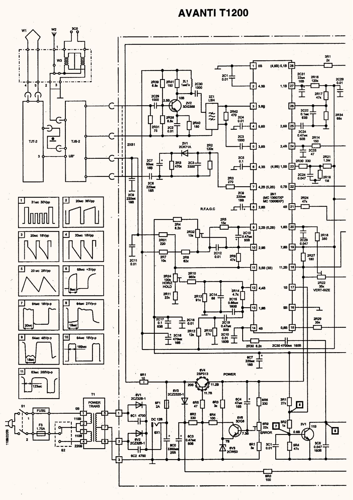 Avanti T-1200 BW Schematic