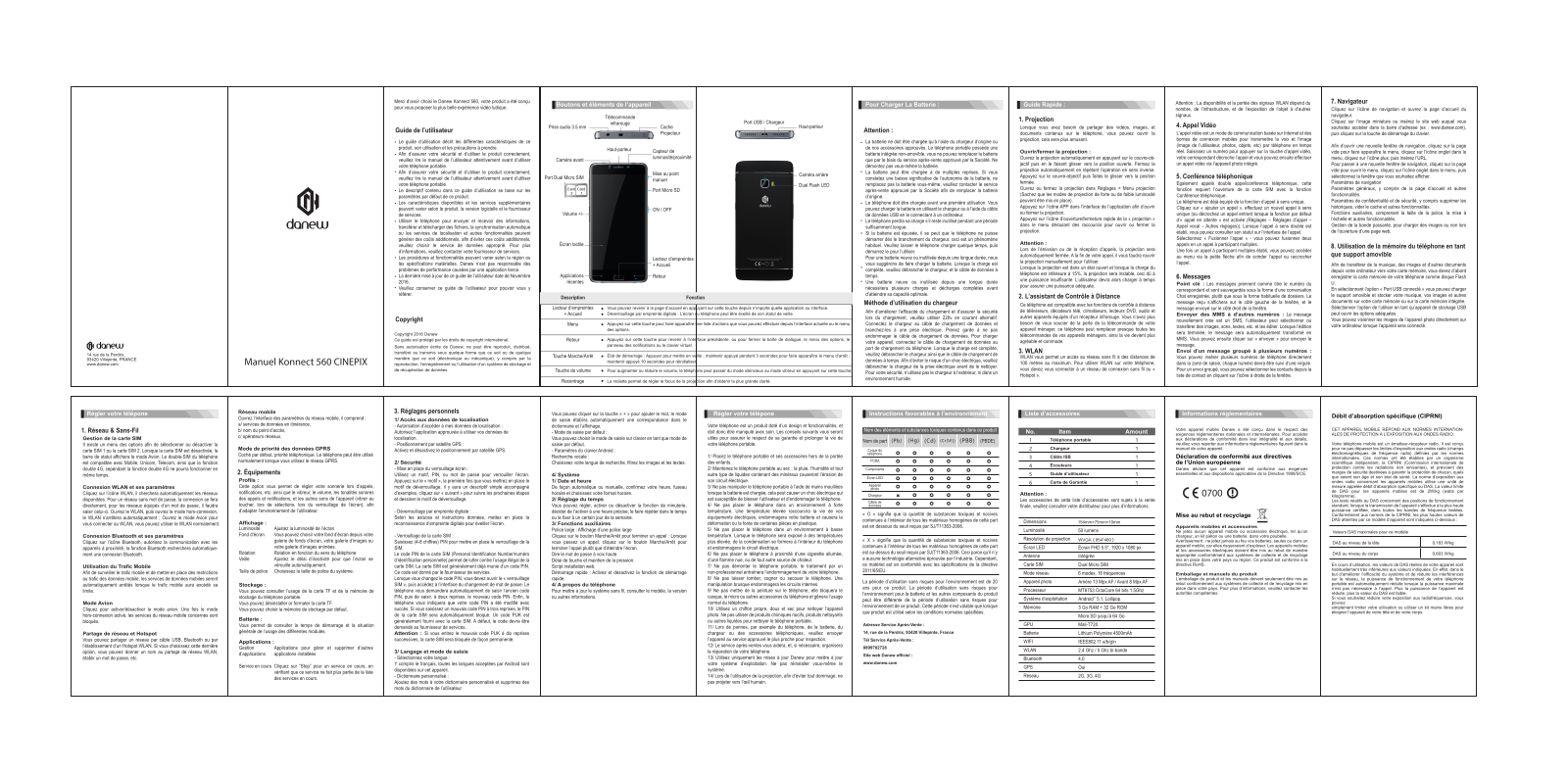DANEW Konnect 560 CINEPIX Manuel d'utilisation