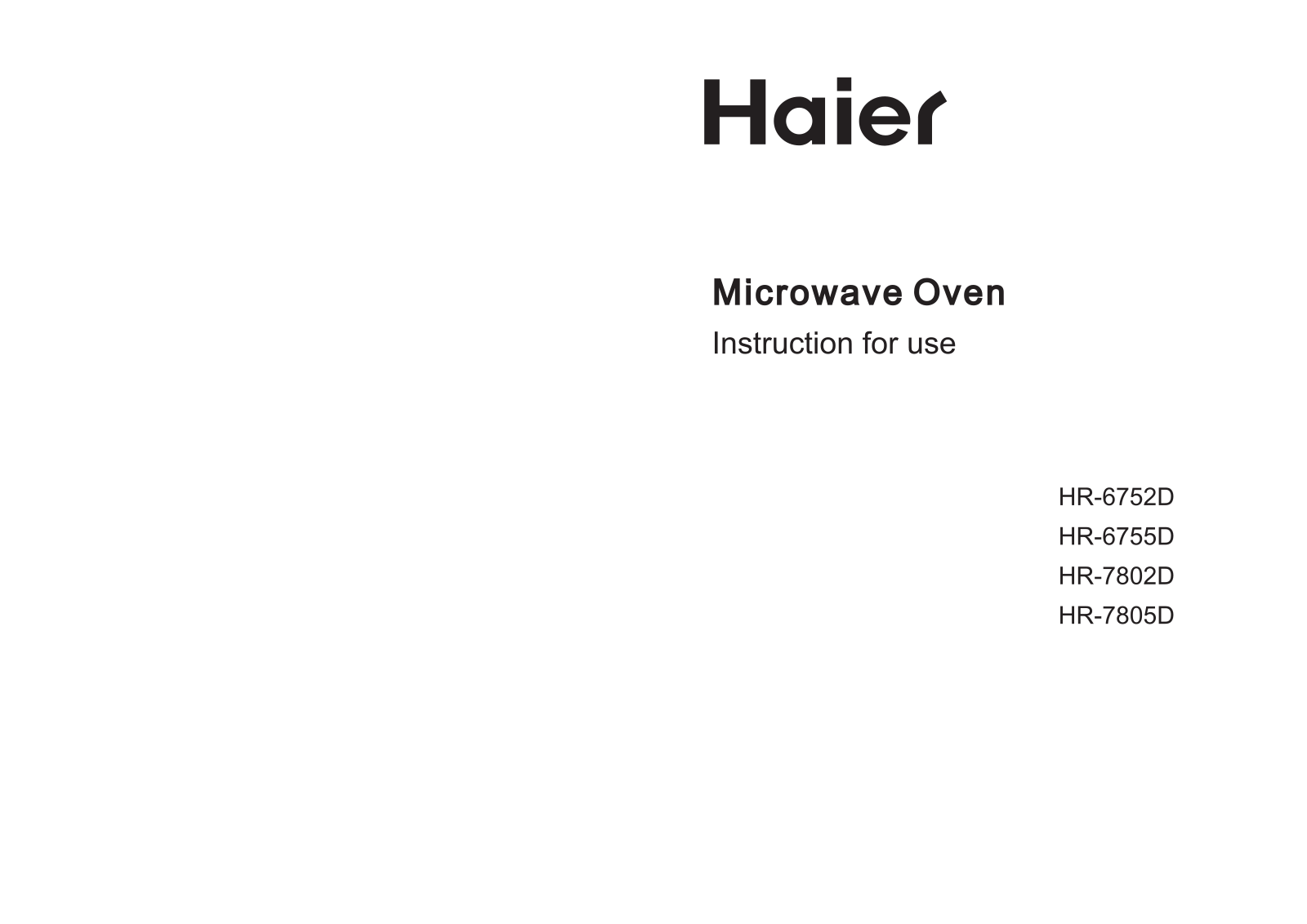 Haier HR-7805, HR-6752 User Manual