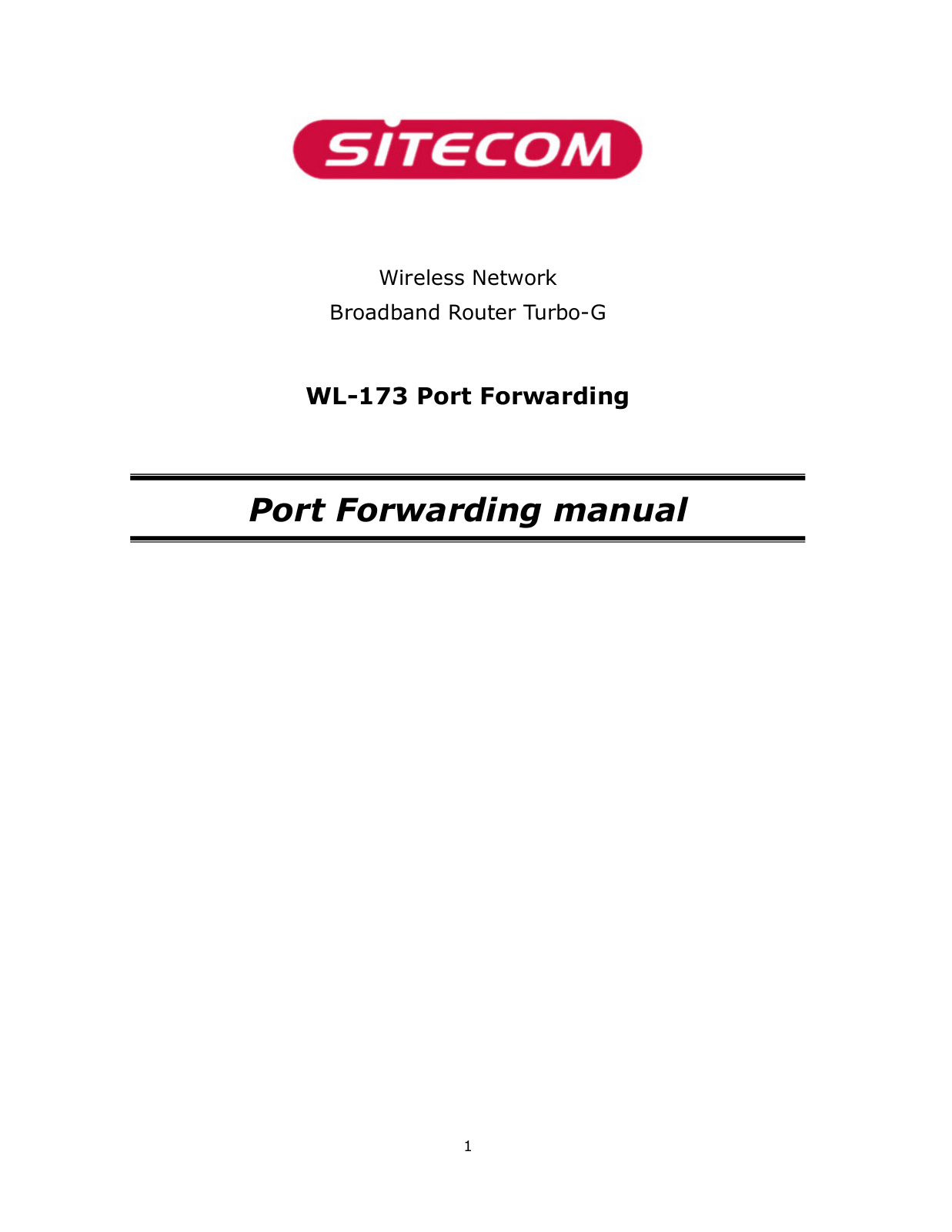 Sitecom WL-173 Post forwarding Manual