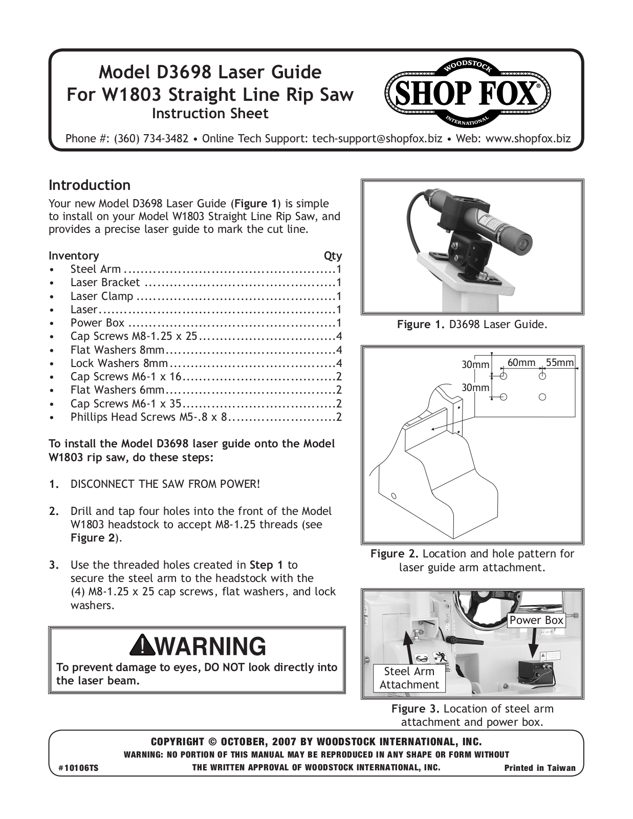 Shop fox D3698 User Manual