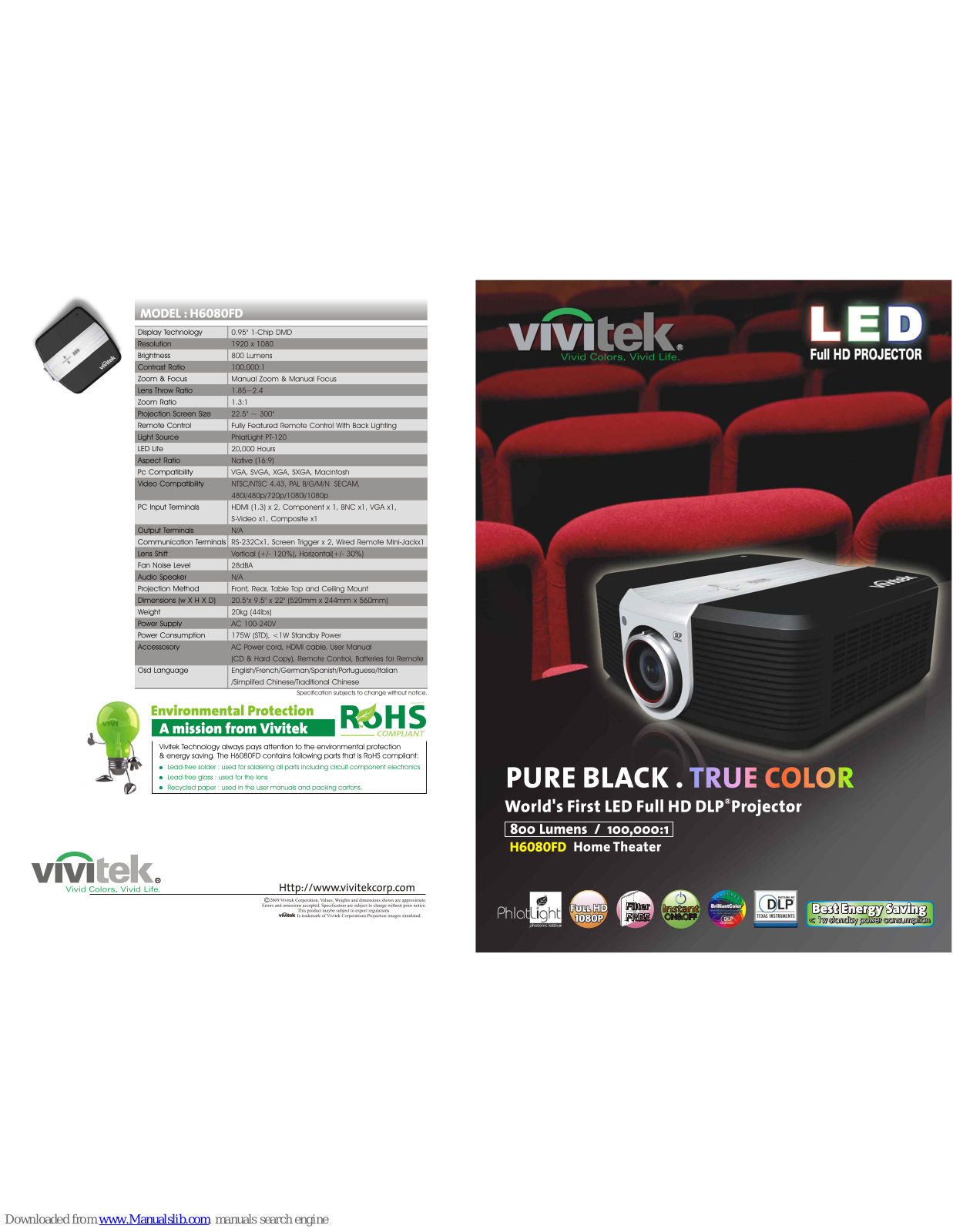 Vivitek H6080FD Specifications - ManualMachine.com