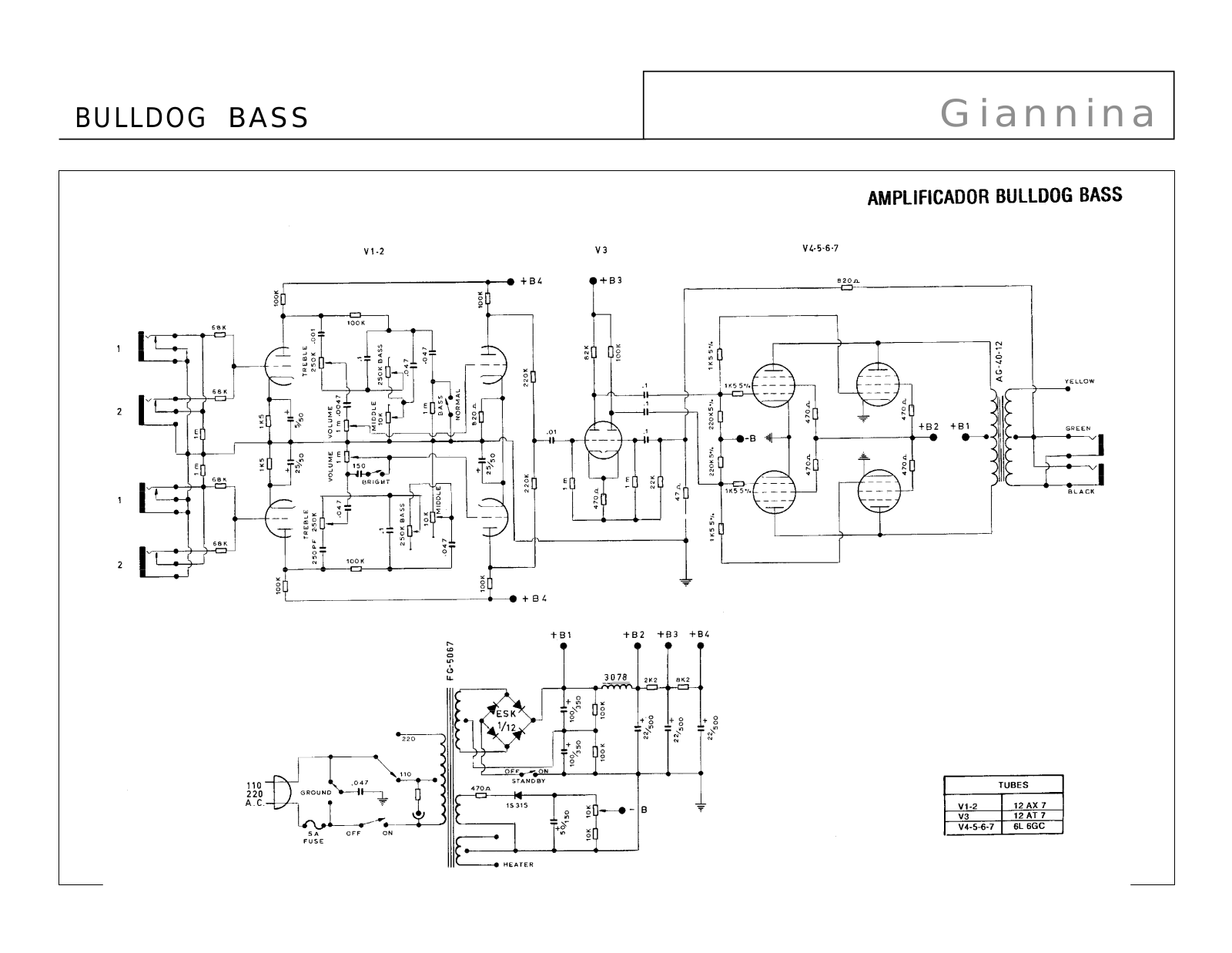 Giannini Bulldog Bass Schematic