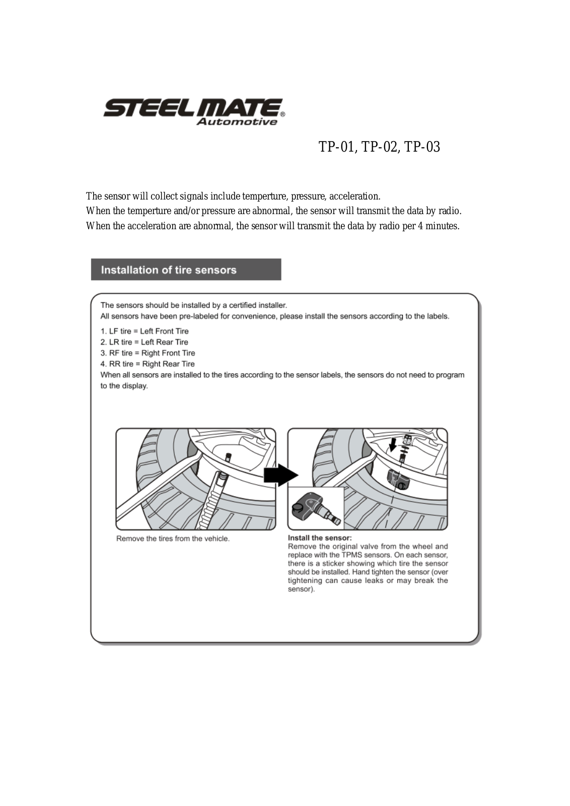 STEELMATE TP123 Users Manual