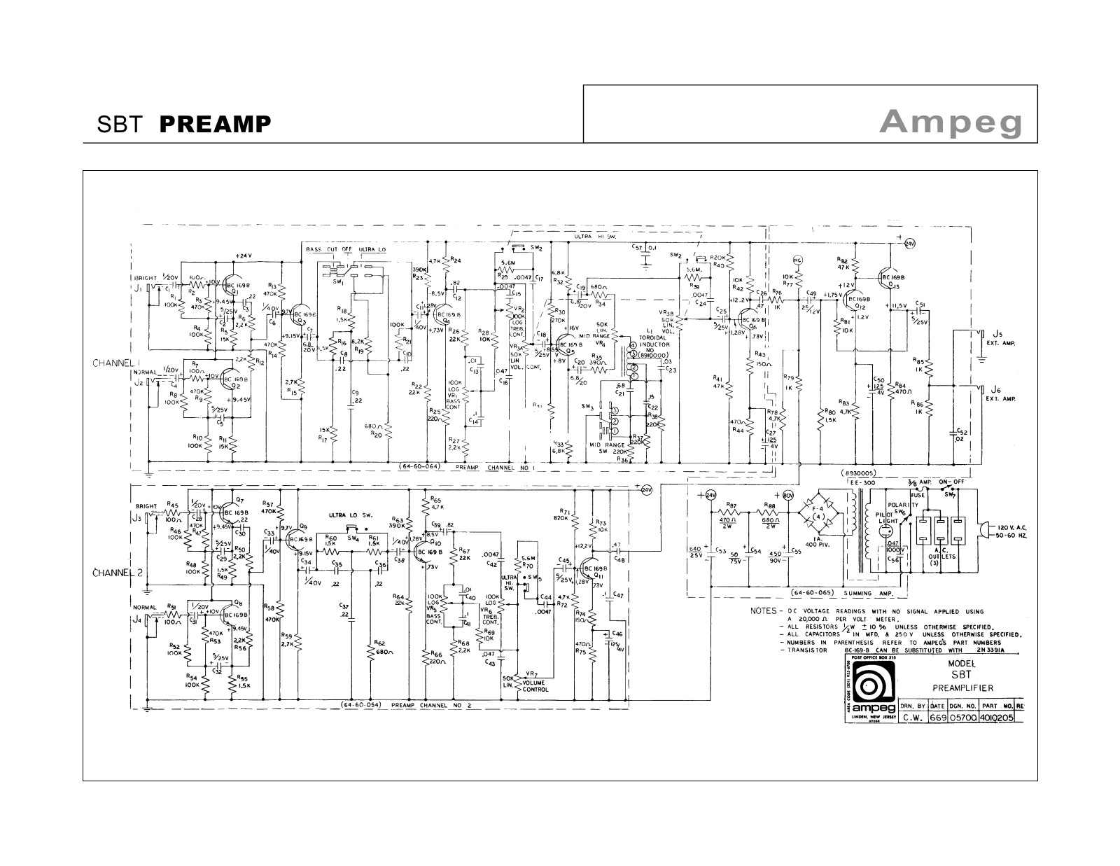 Ampeg sbt schematic