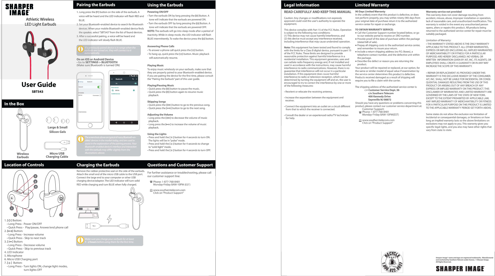 Sharper image SBT543 User Manual