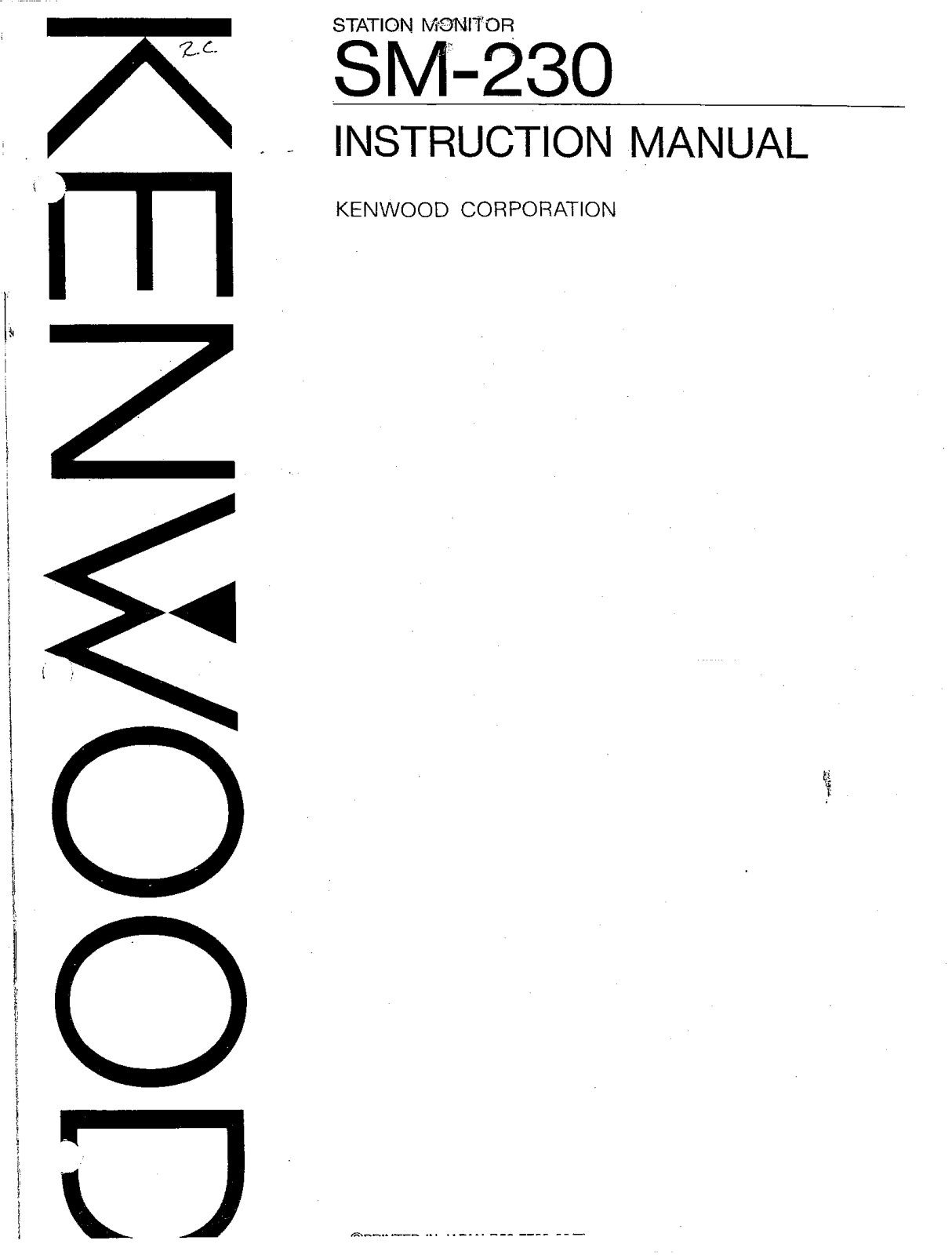 Kenwood SM-230 User Manual