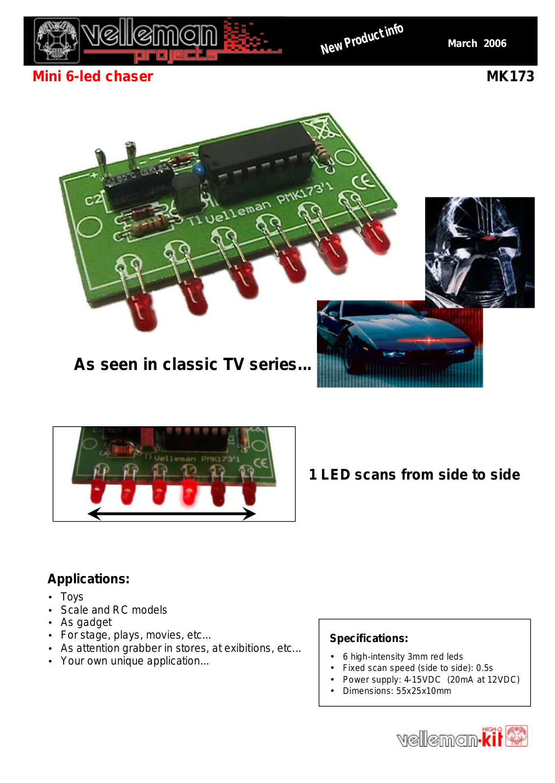 Velleman MK173 Datasheet