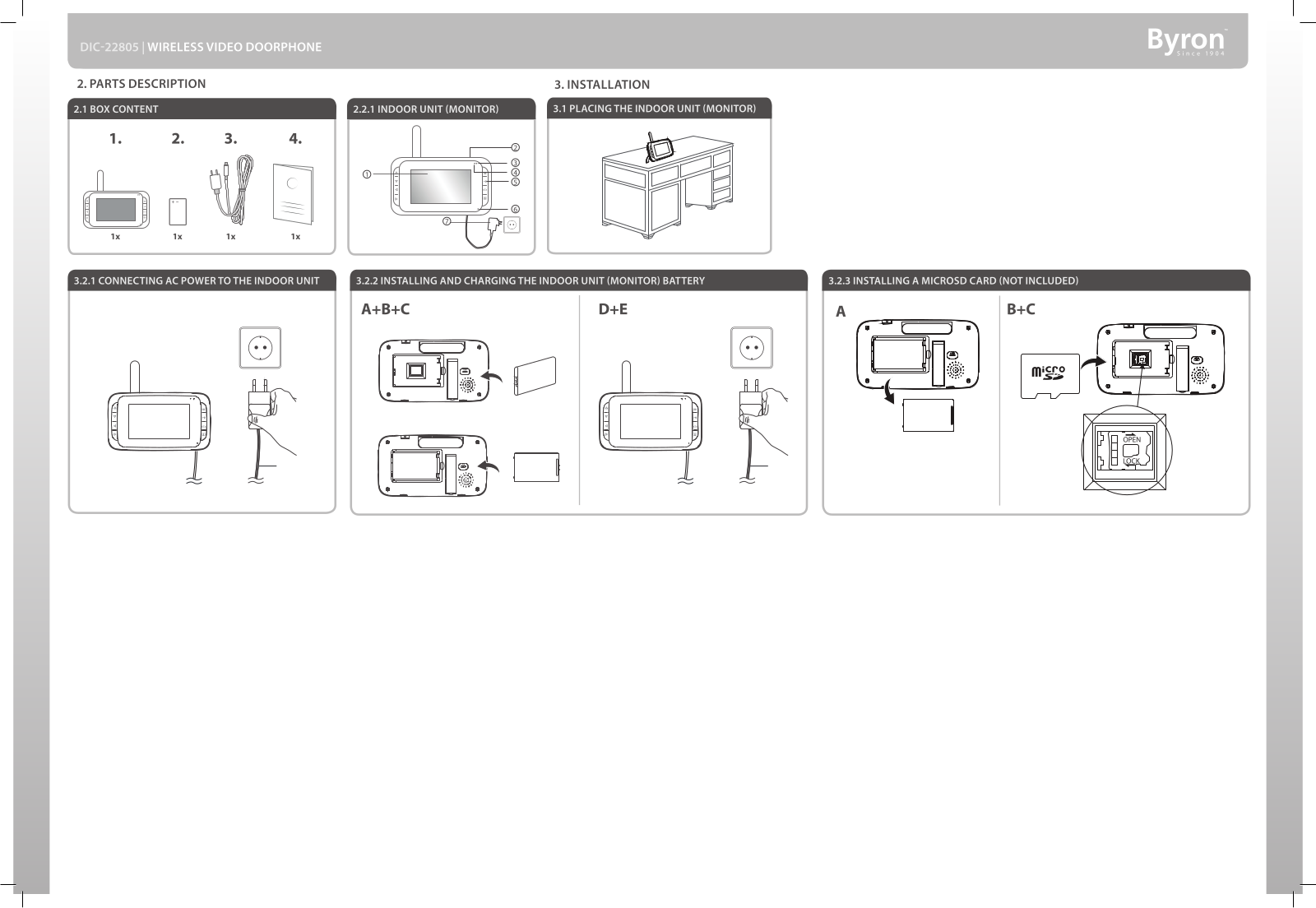 Byron DIC-22805 User manual