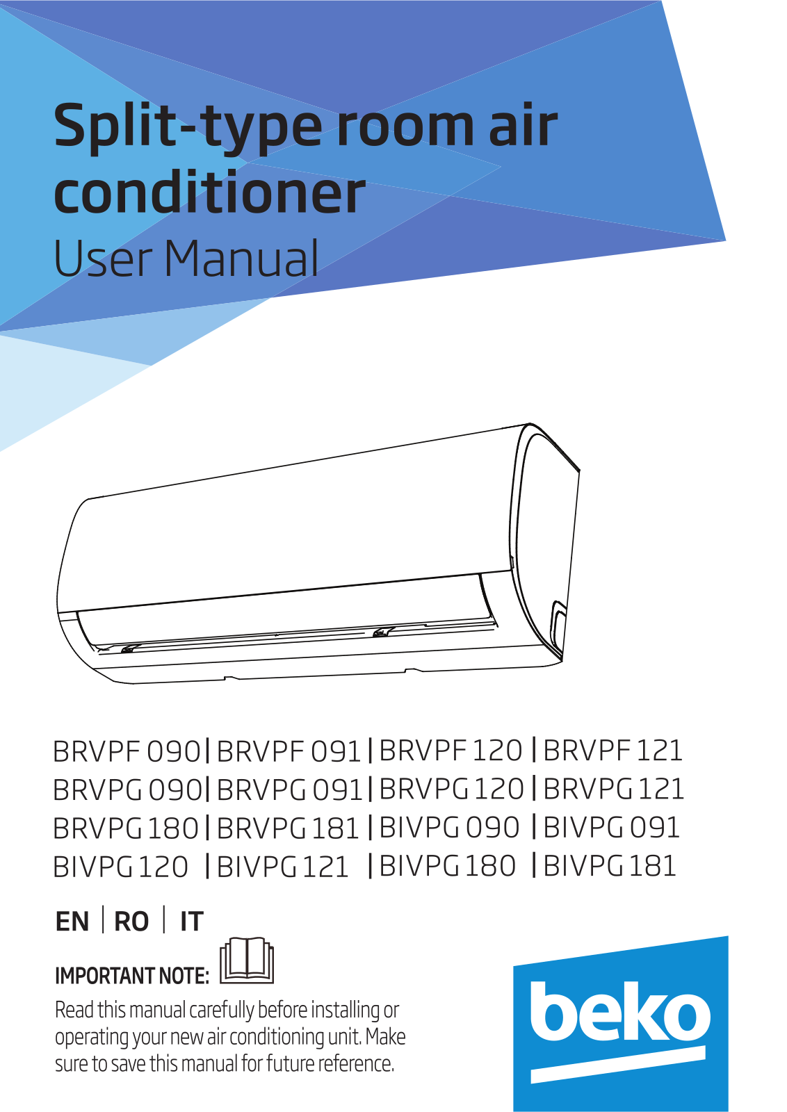 Beko BIVPG 120, BIVPG 180, BIVPG 090, BIVPG 091, BIVPG 121 User manual