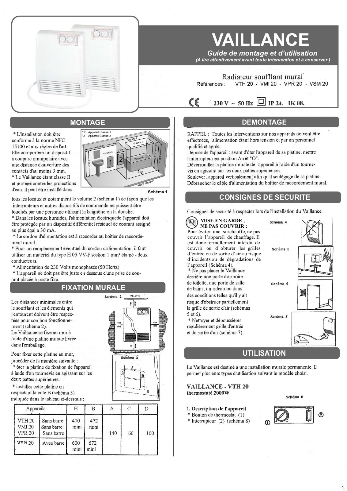 Airelec Vaillance User Manual