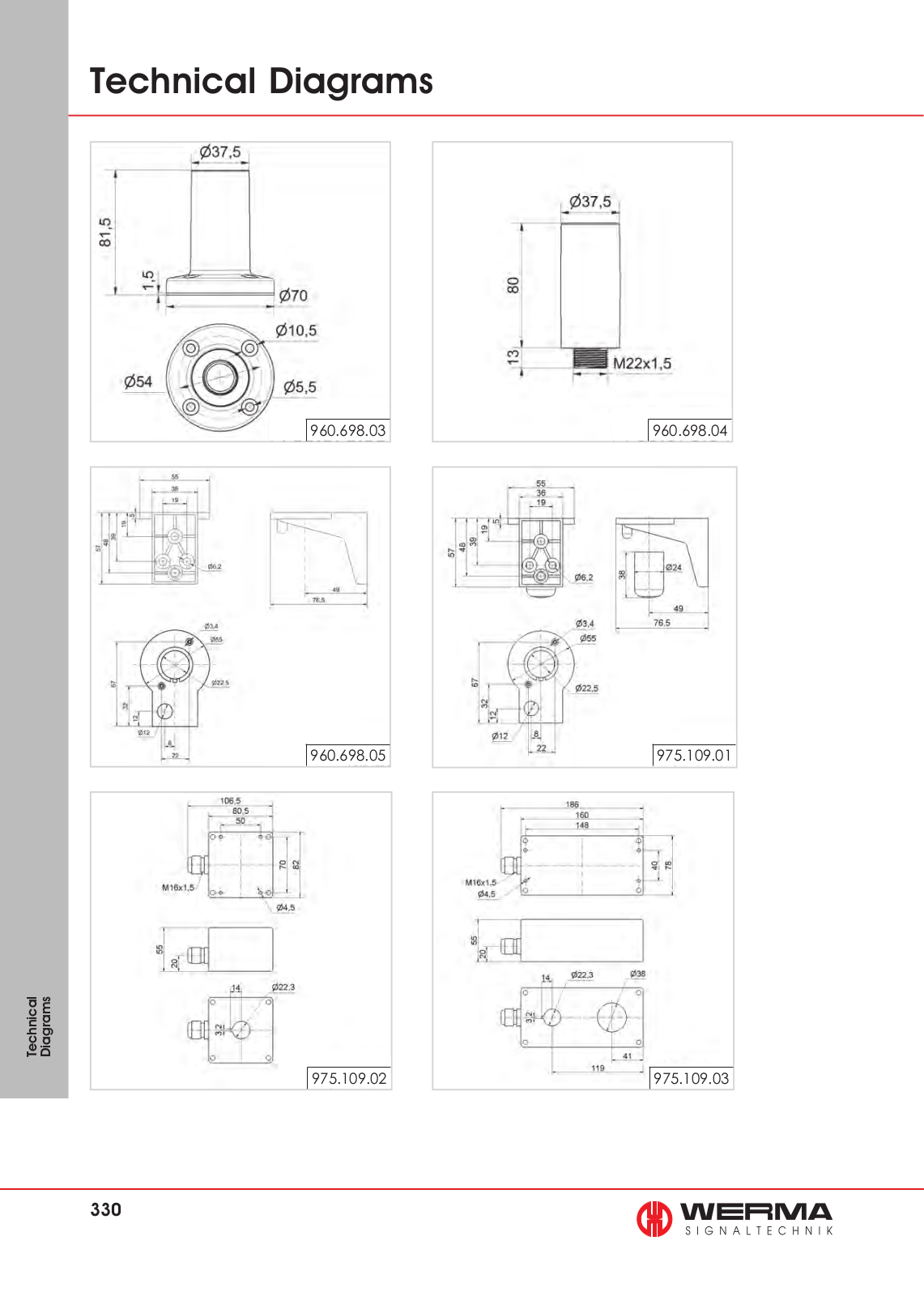 Werma 960.698.03, 960.698.05, 960.698.04, 975.109.01, 975.109.02 Technical Diagrams