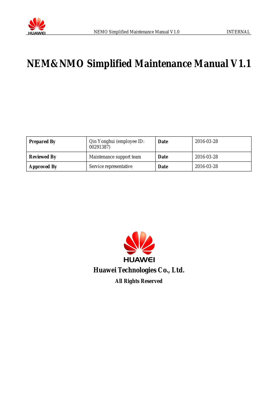 Huawei NEMO Maintenance Manual