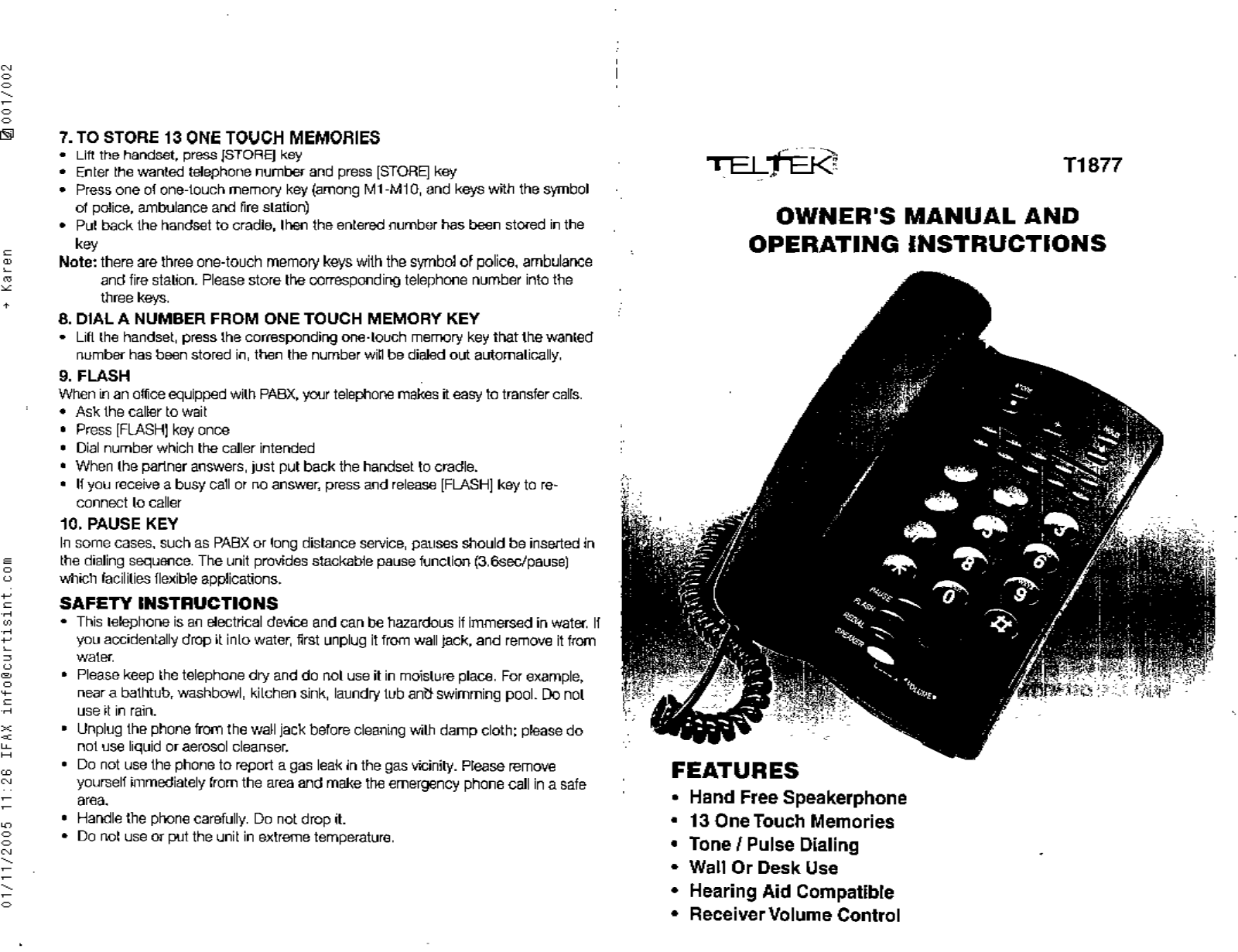 CURTIS T1877 User Manual