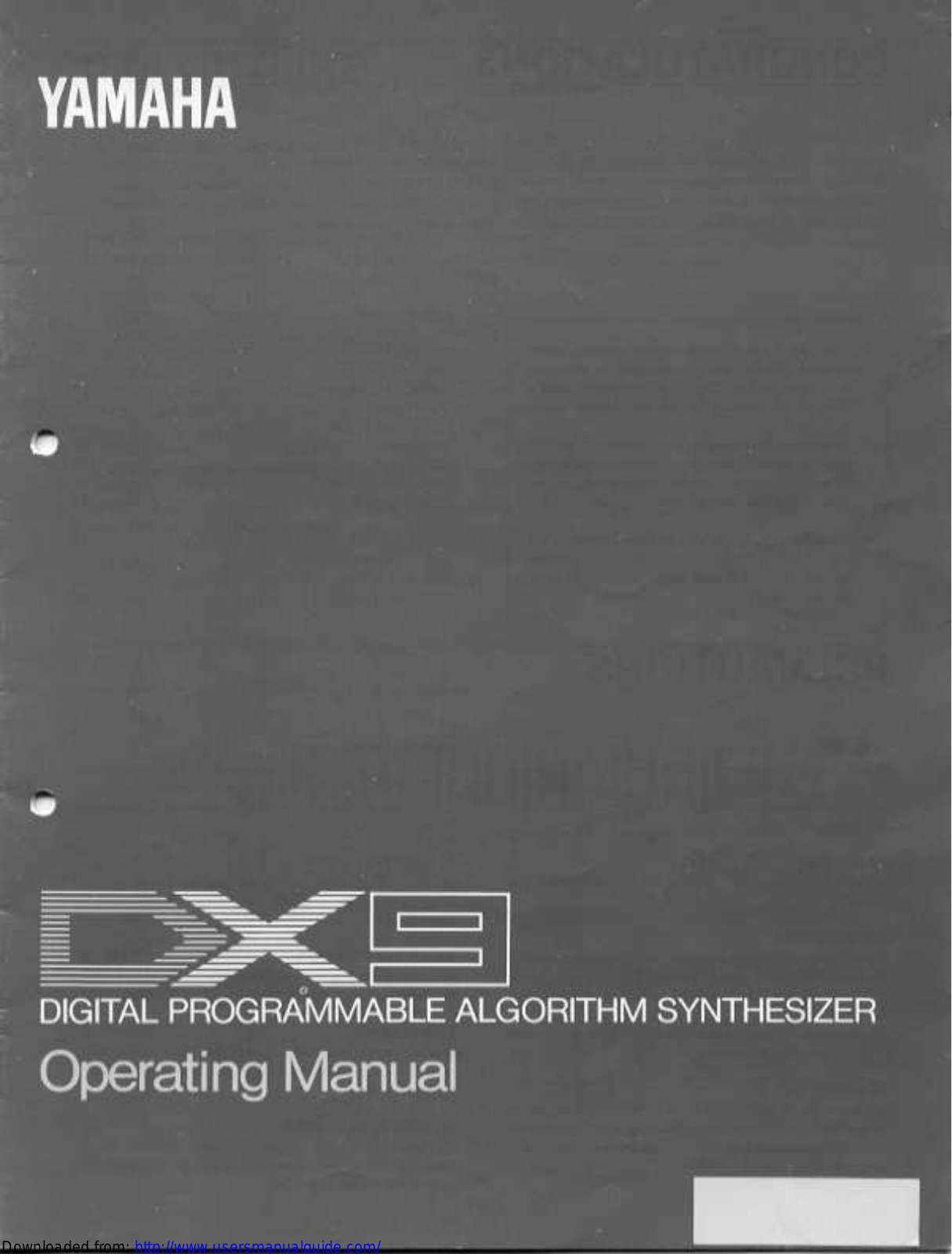 Yamaha Audio DX9 User Manual