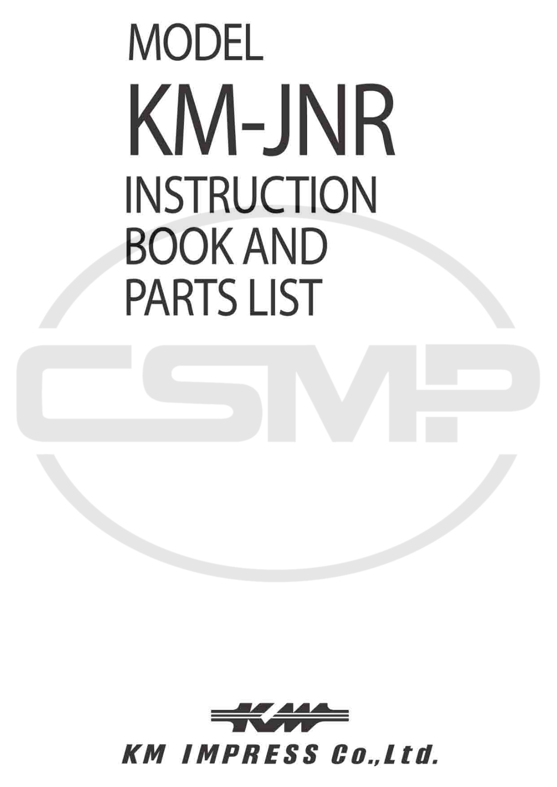 KM KM-JNR Parts Book