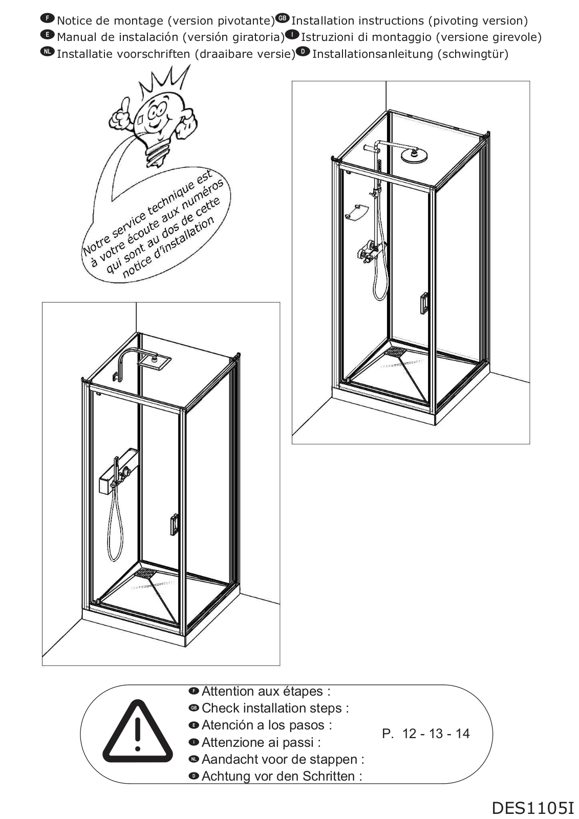 Kinedo EDEN 2 Installation Instructions Manual