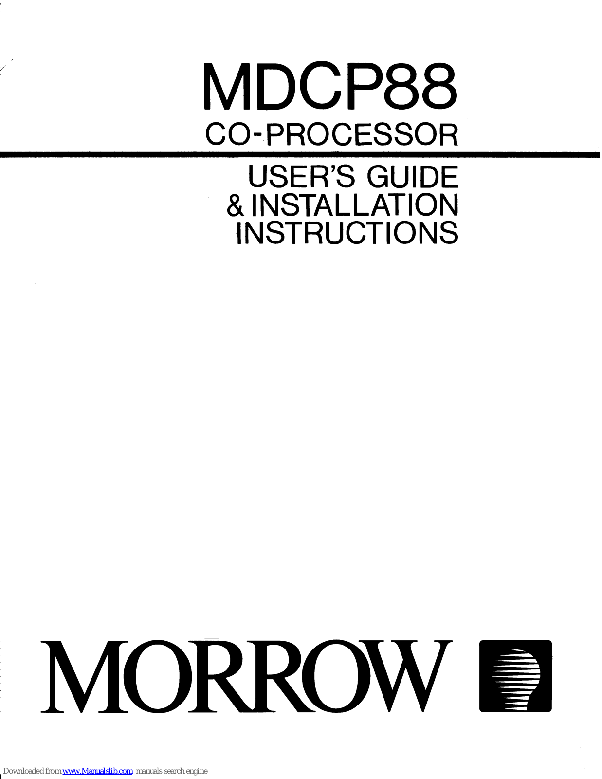 Morrow MDCP88 User Manual - ManualMachine.com