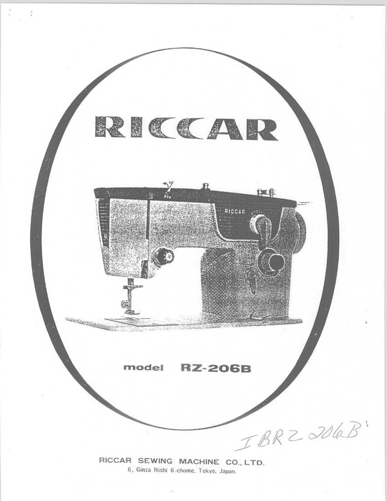 RICCAR RZ206B Instruction Manual