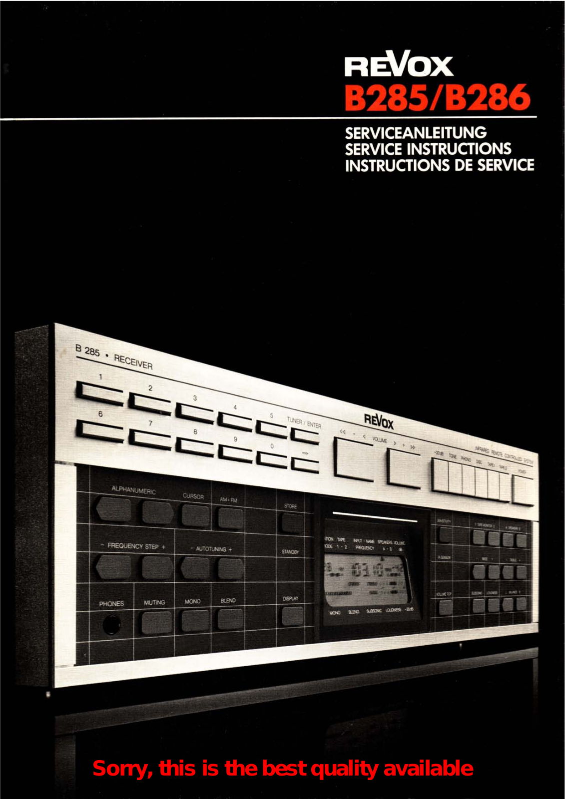 Revox B-285 Service manual