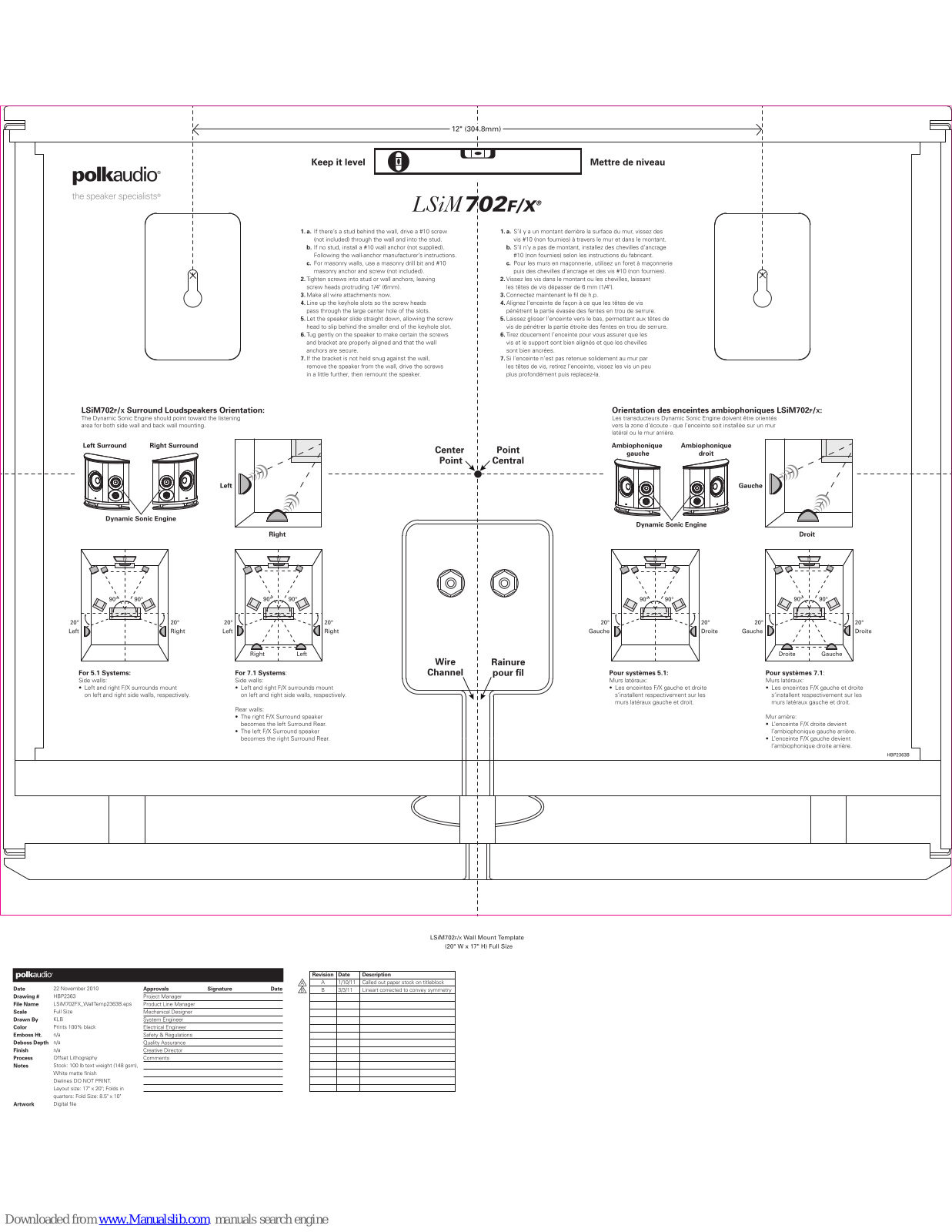 Polk Audio LSIM702F, LSIM702X Specifications - ManualMachine.com