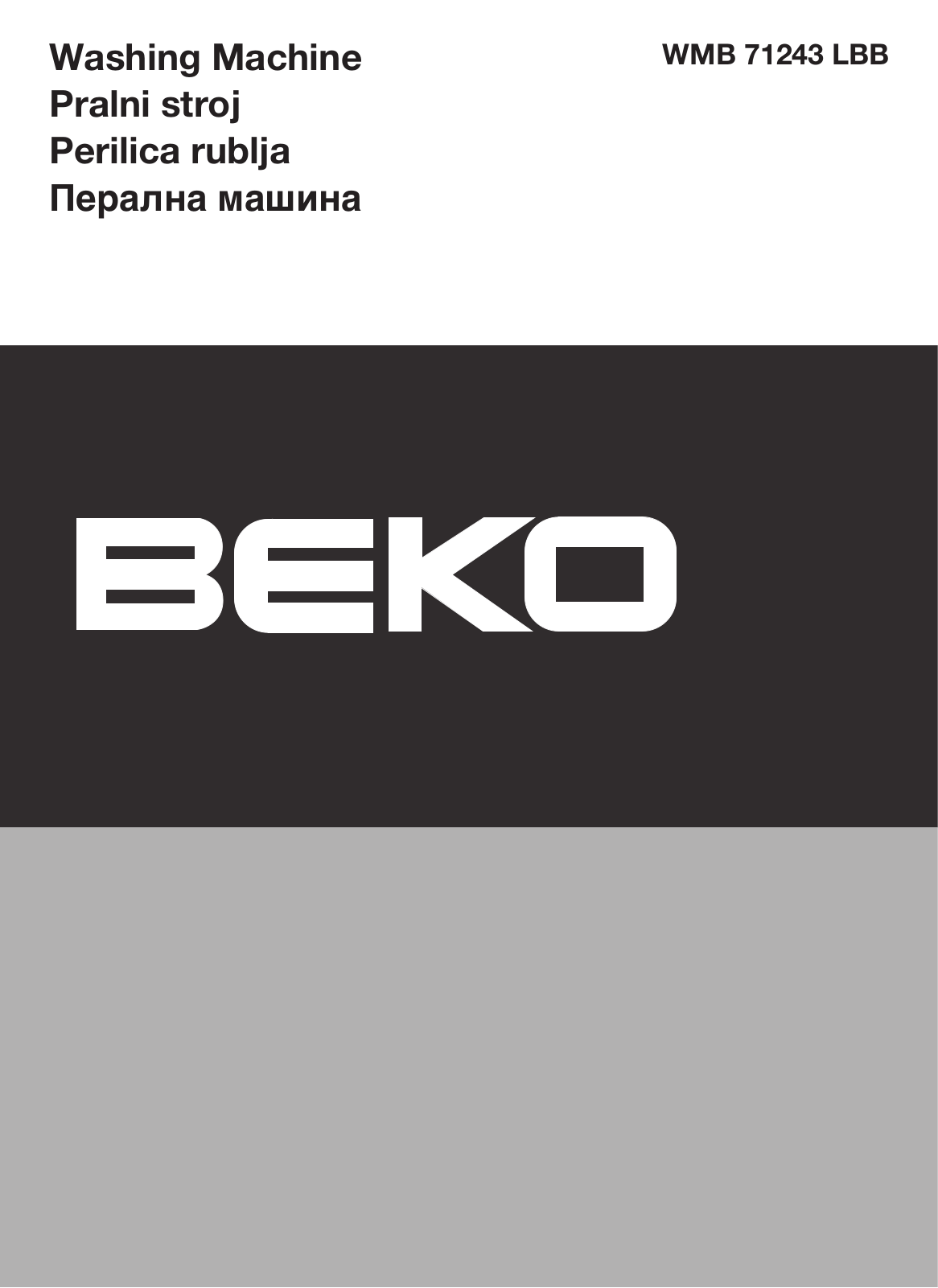 Beko WMB 71243 LBB User manual