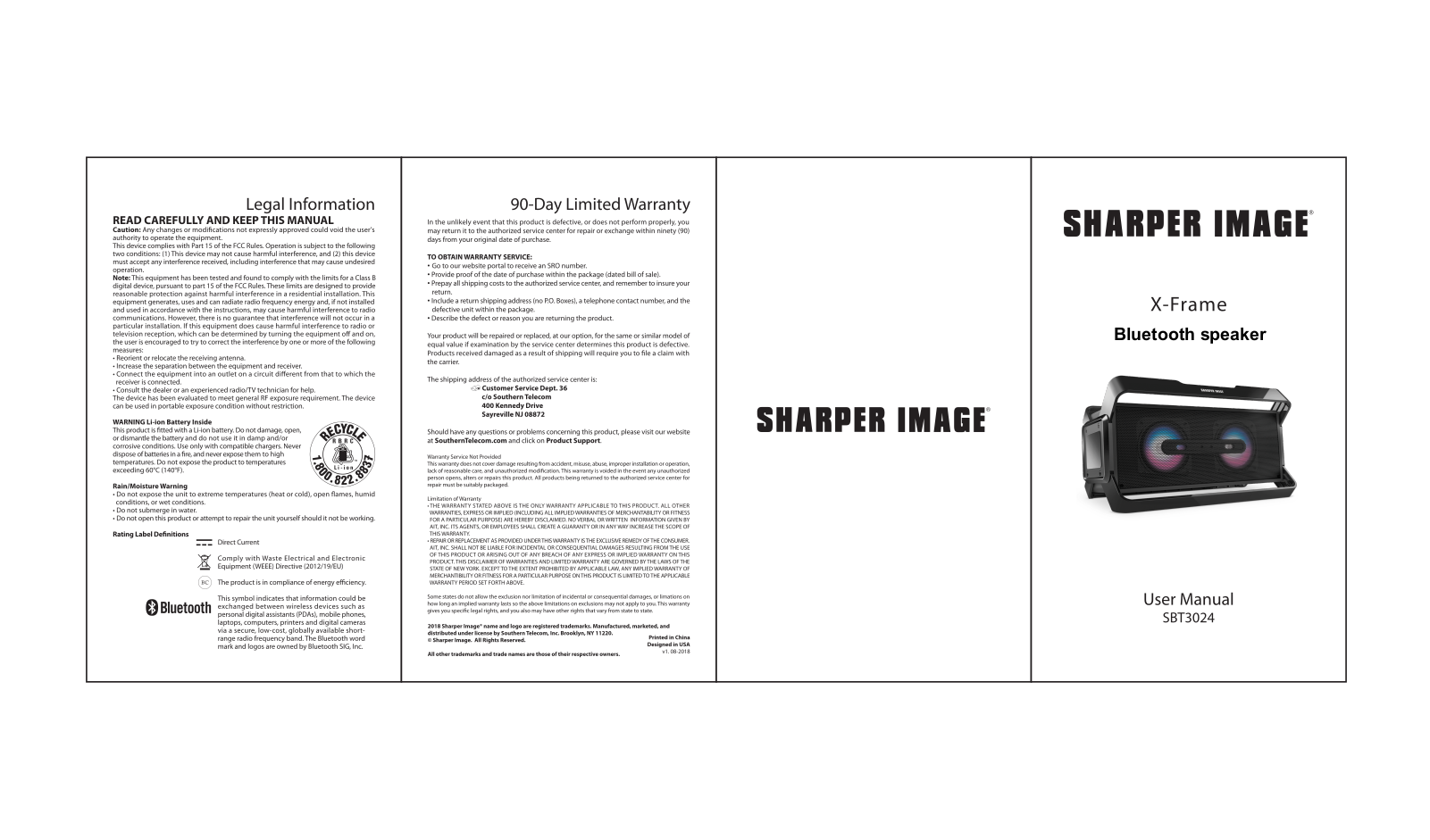 ShenZhen SBT3024 User Manual