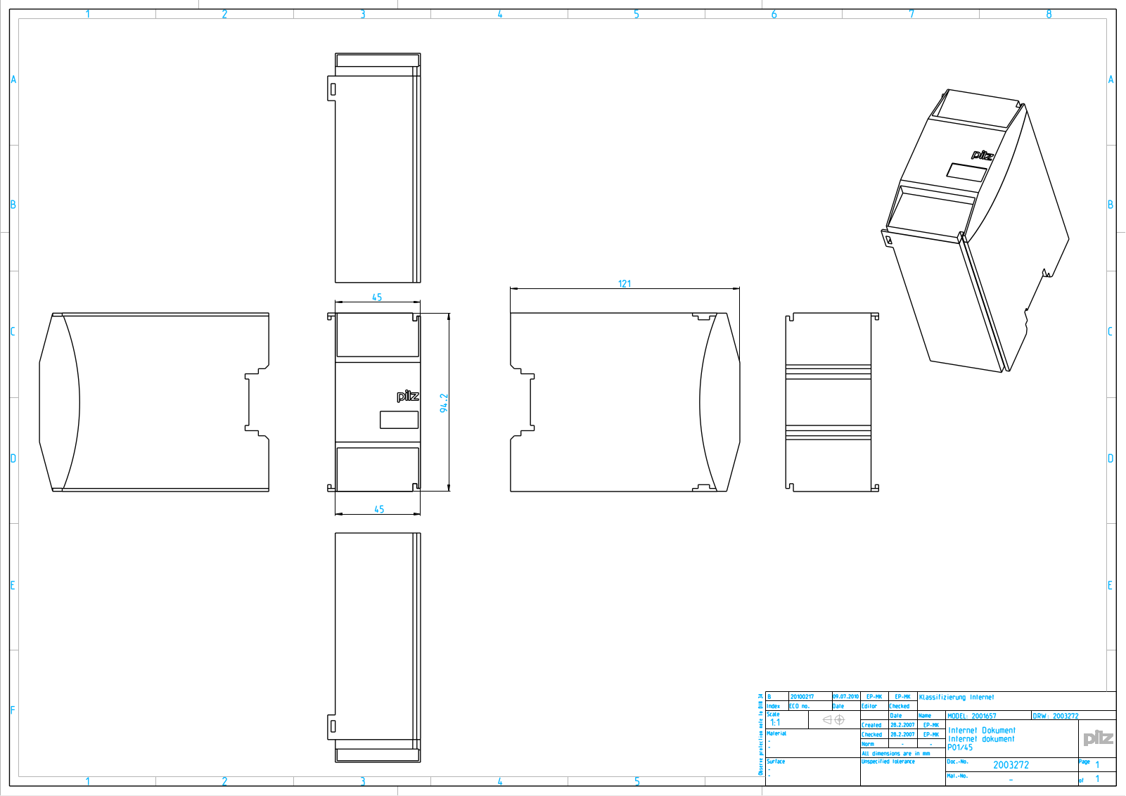 Pilz 2001657 CAD Drawings